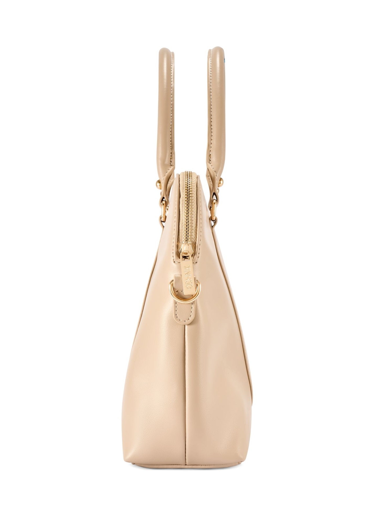 Béžová dámska taška na notebook TOREC-1130-1A(W26) - bočný pohľad na produkt, na bielom pozadí.