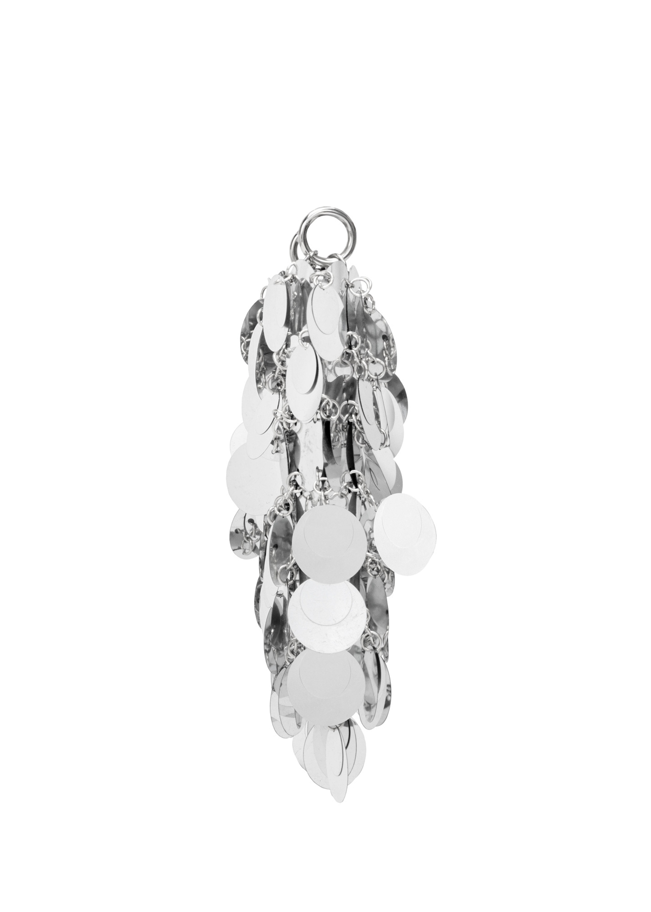 Strieborná dámska kabelka s flitrami TOREC-1085-91(Z25), bočný pohľad na produkt na bielom pozadí.