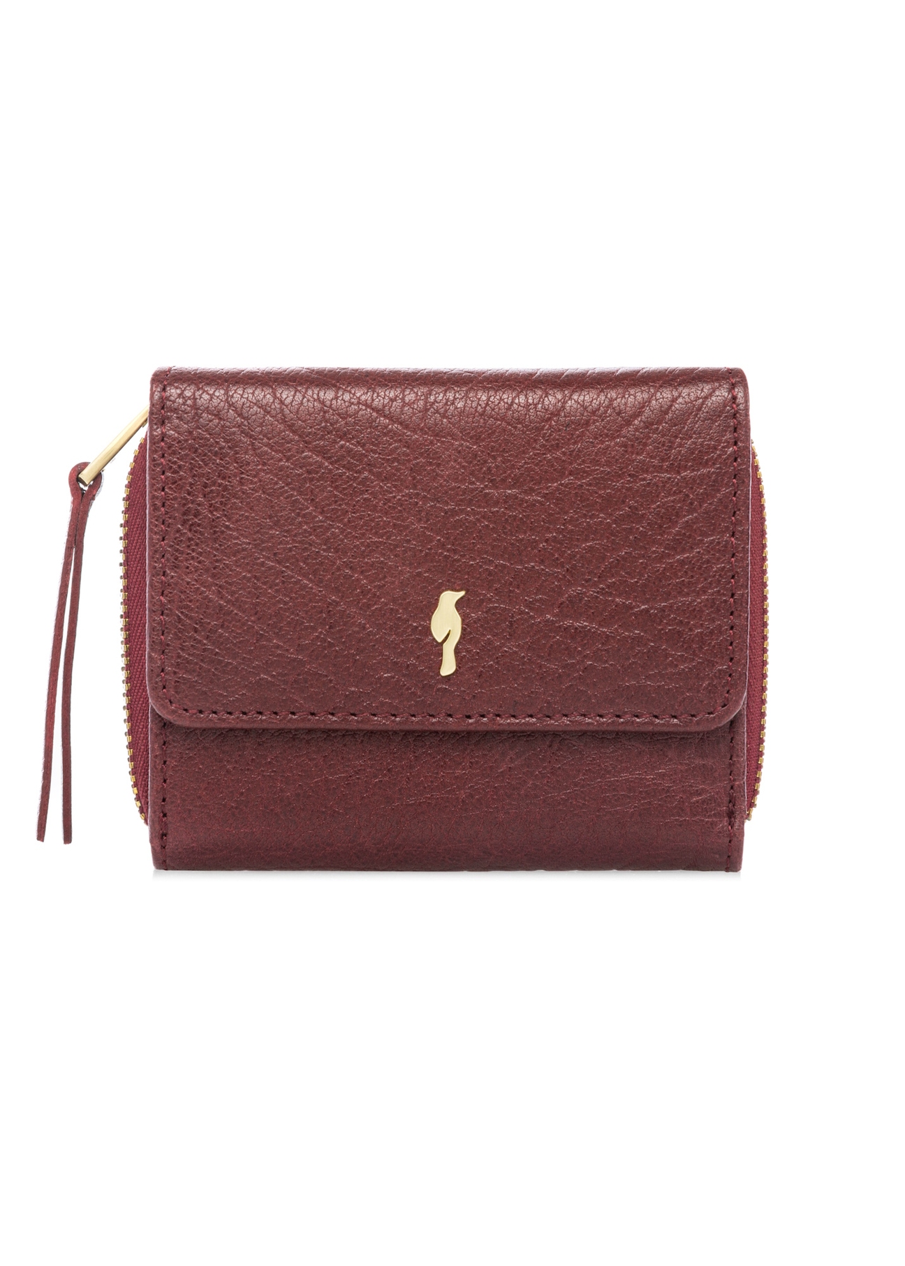 Malá skladacia dámska kožená peňaženka PORES-0816-4C(W26), pohľad spredu na bielom pozadí.