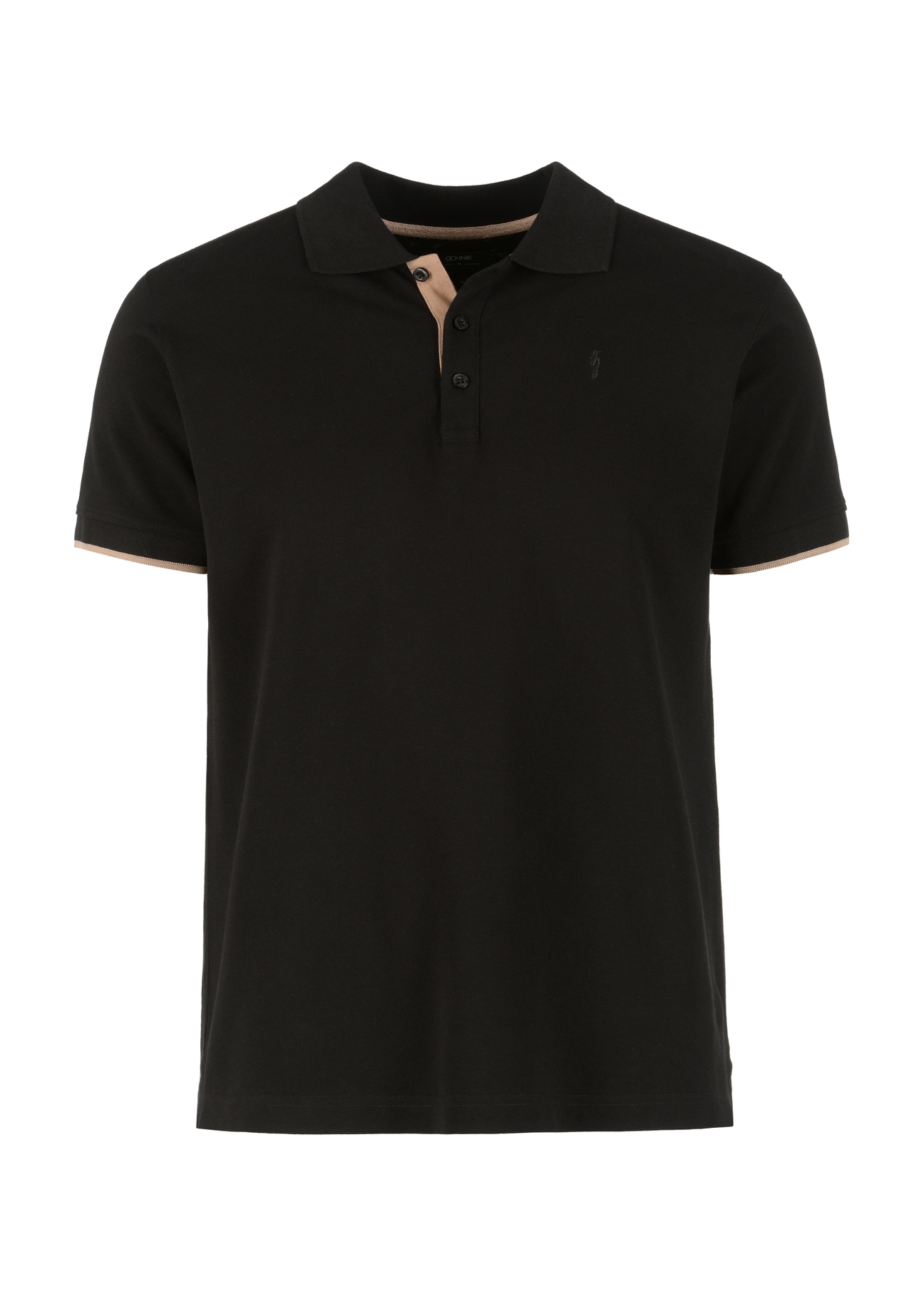 Pánske čierne polo tričko POLMT-0045A-99(W24)-04