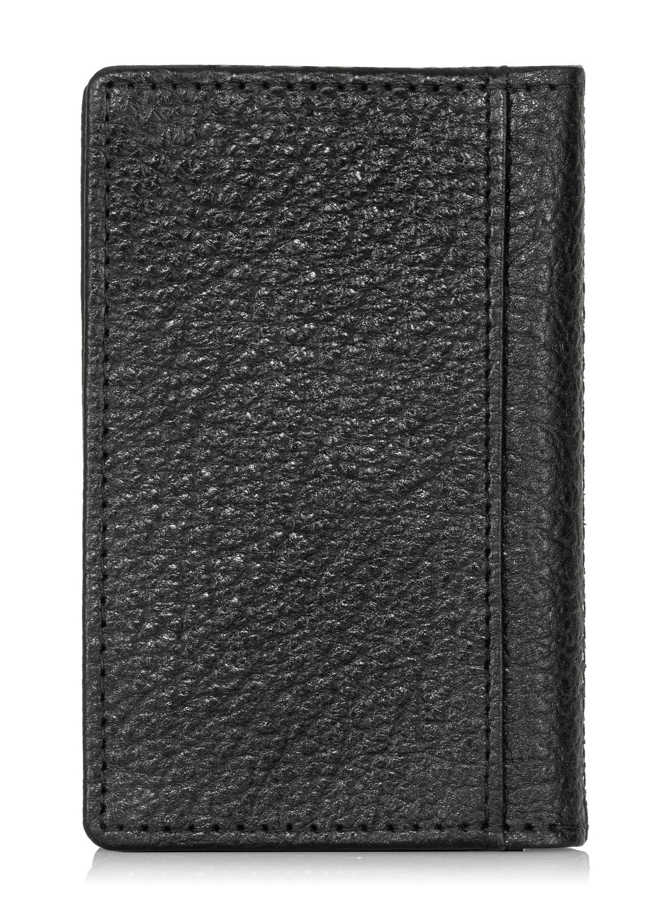 Puzdro na karty z jemnej kože PORMS-0537A-99(Z25), pohľad zozadu na produkt na bielom pozadí.