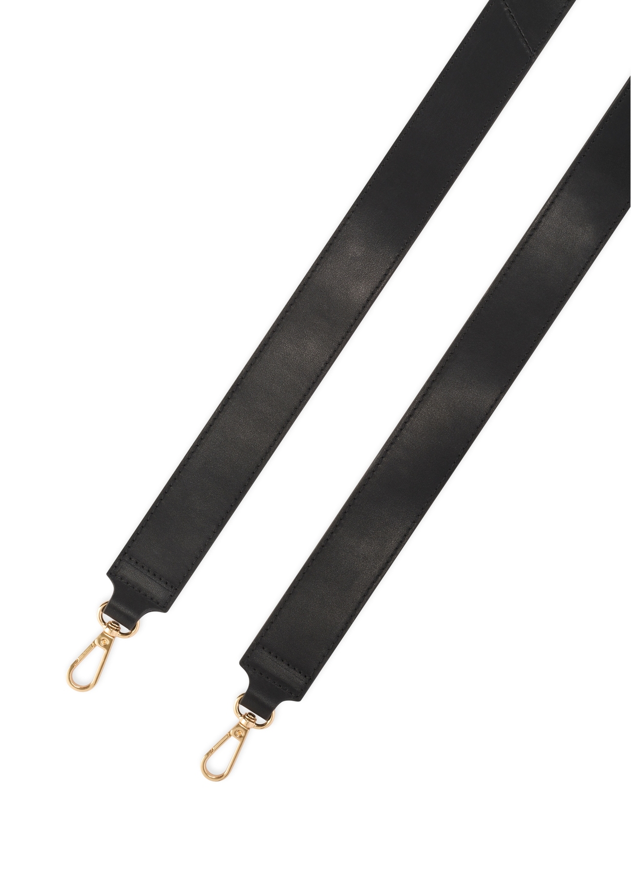 Čierna kožená dámska kabelka TORES-1261-99(W26) - pohľad na popruhy, na bielom podklade.