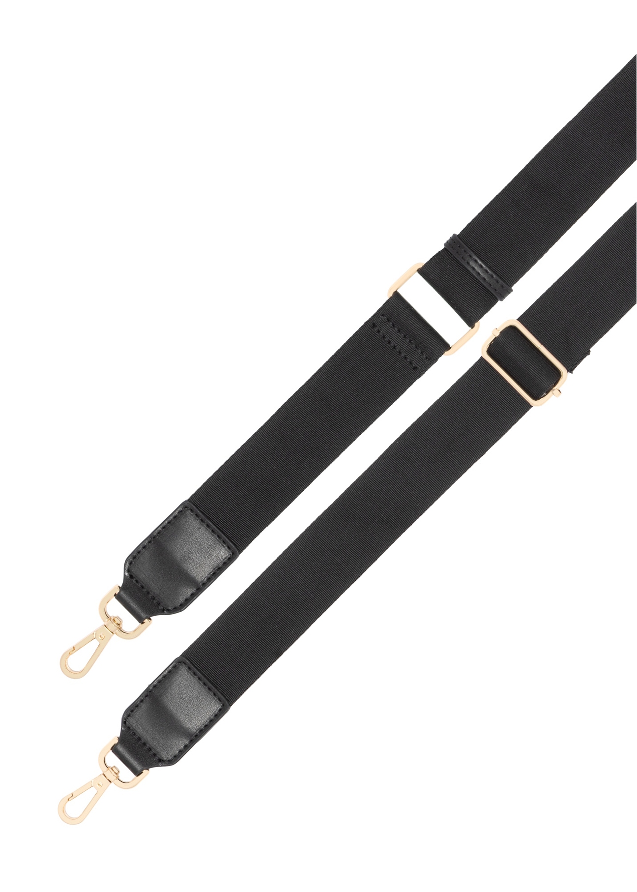 Čierna bavlnená dámska kabelka TOREN-0332-99(W26), pohľad na produkt s popruhom na bielom pozadí.