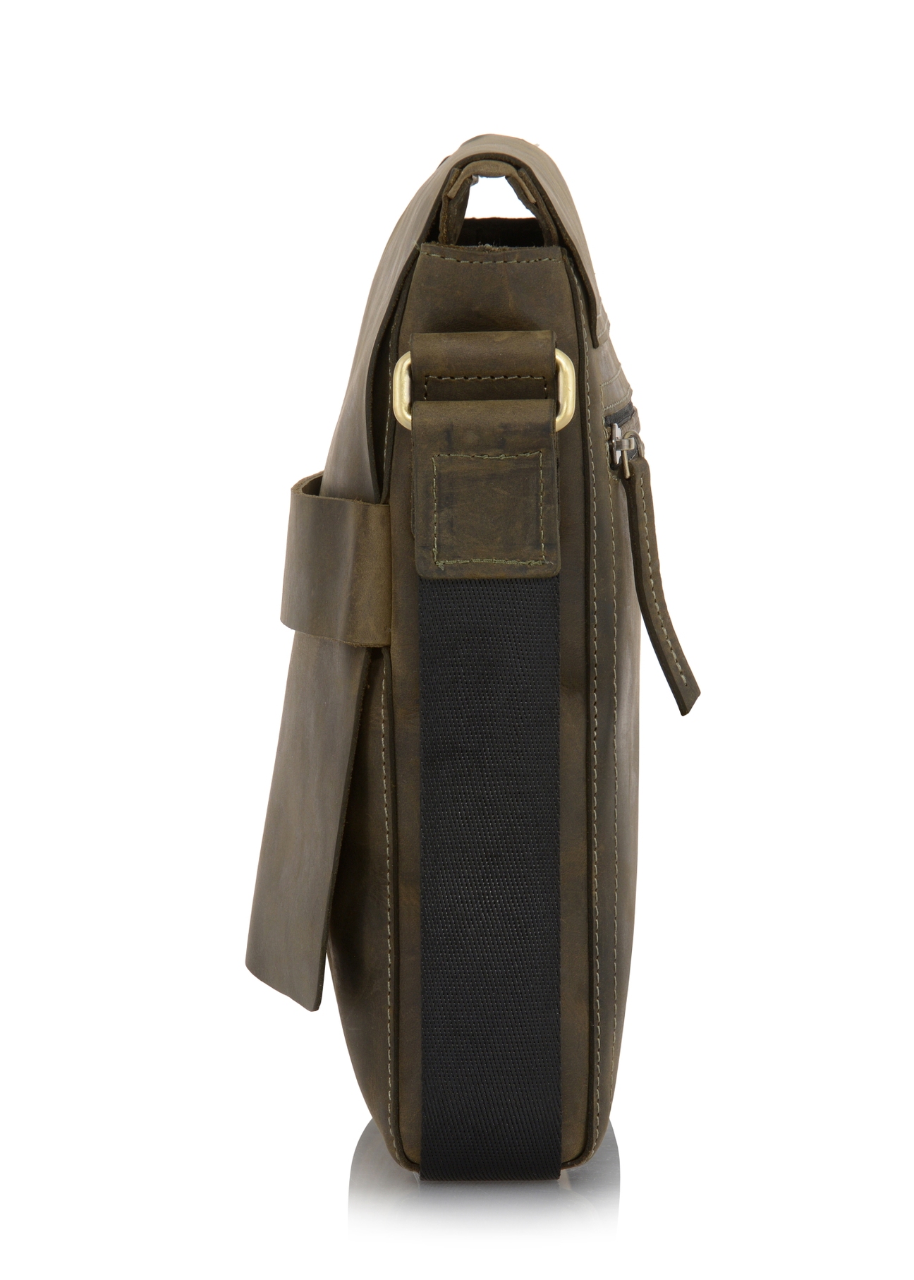 Pánska kožená taška s chlopňou, khaki farba TORMS-0323-51(W23)-03