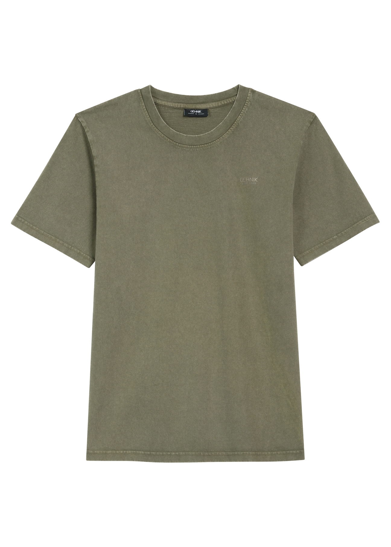 Pánske khaki tričko TSHMT-0134-55(Z25), pohľad spredu na produkt na bielom pozadí.