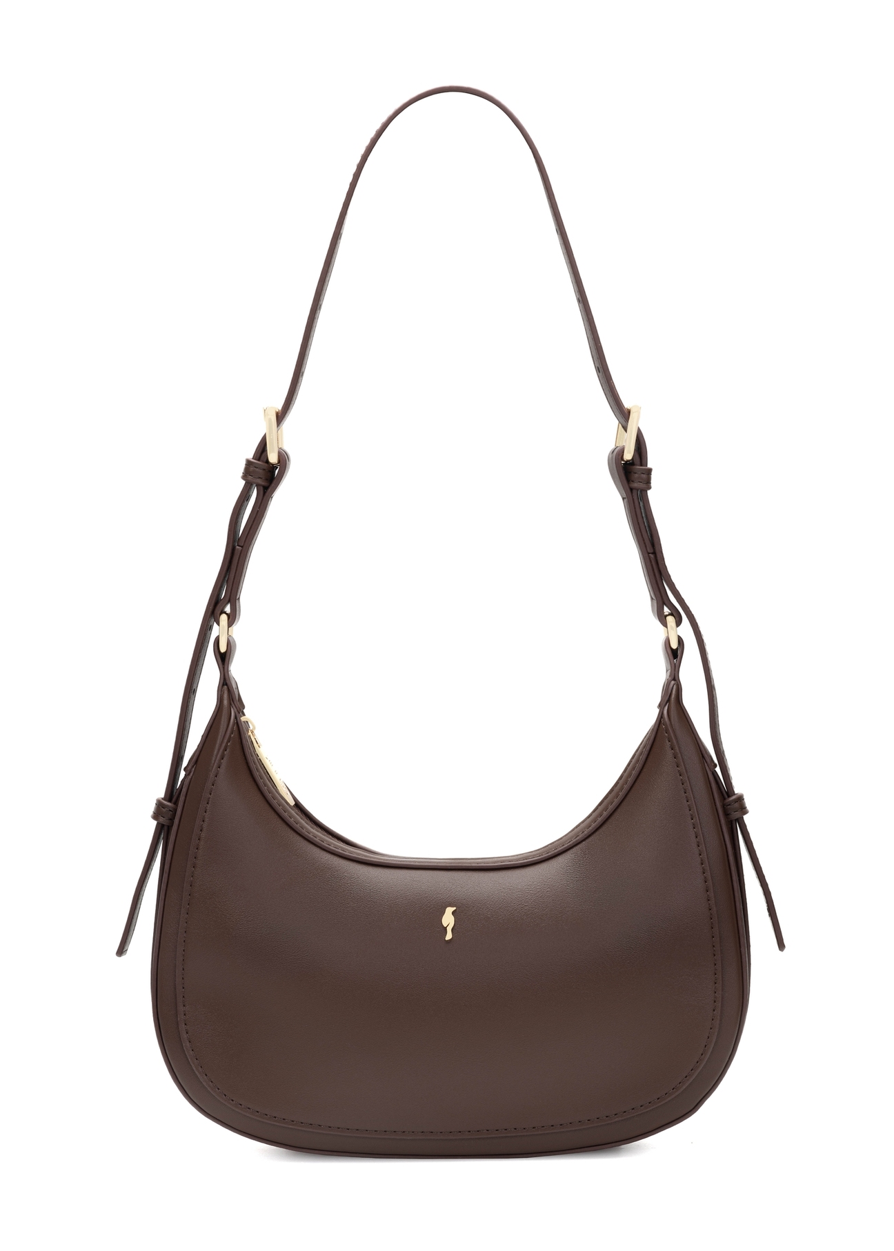 Malá hnedá hobo taška TOREC-1136-1H(W26) - detailný záber, na bielom pozadí.