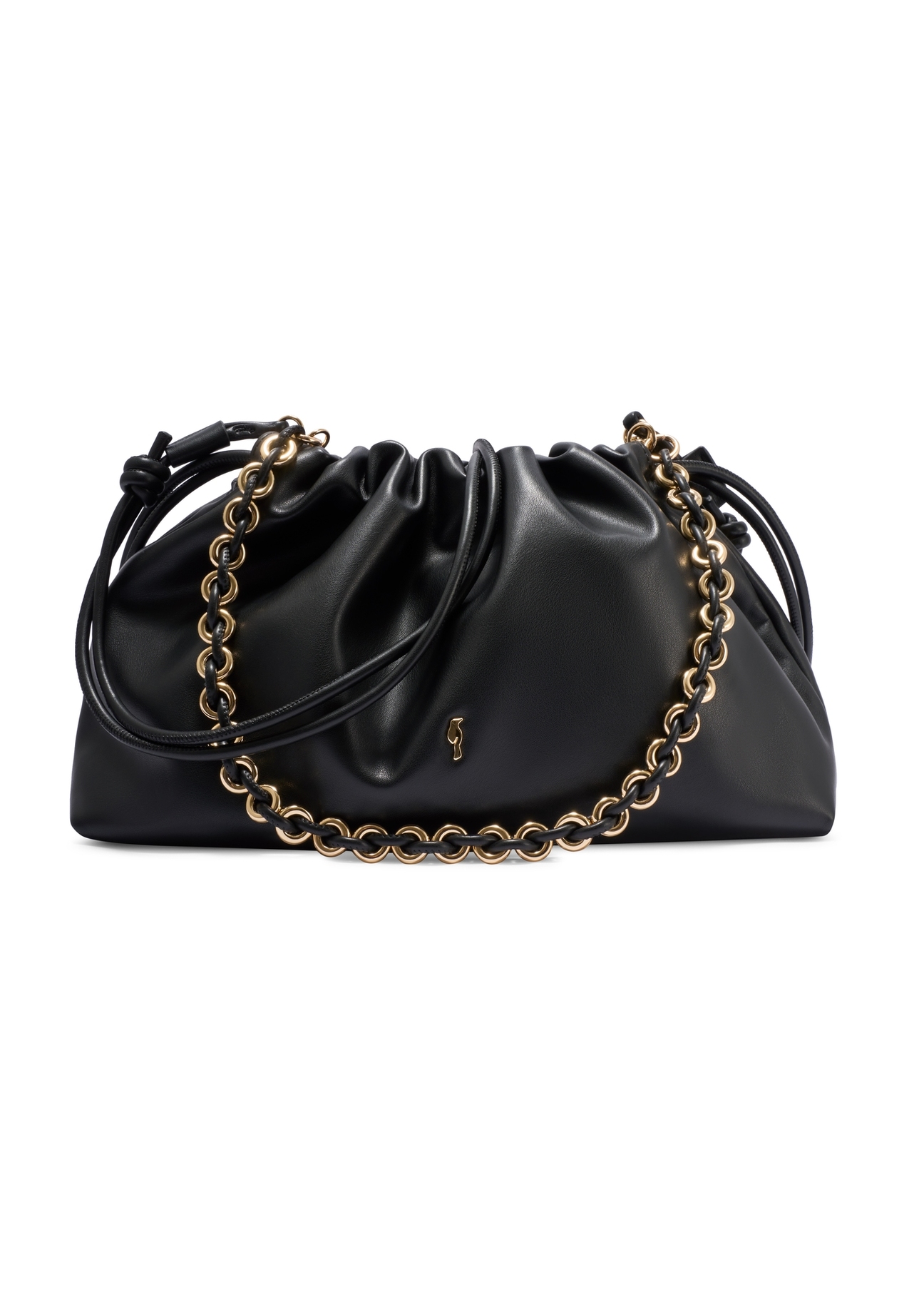 Čierna vedrová taška TOREC-1215-99(W26) - pohľad na produkt zozadu, na bielom pozadí.