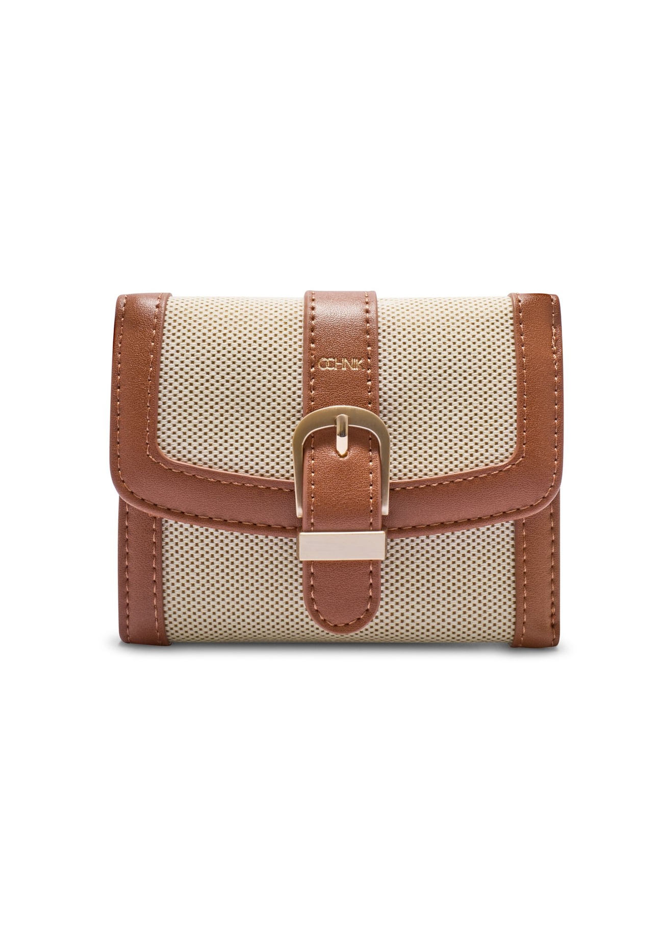 Malá béžová dámska peňaženka POREC-0433-0P(W26) - pohľad spredu na produkt, na bielom pozadí.