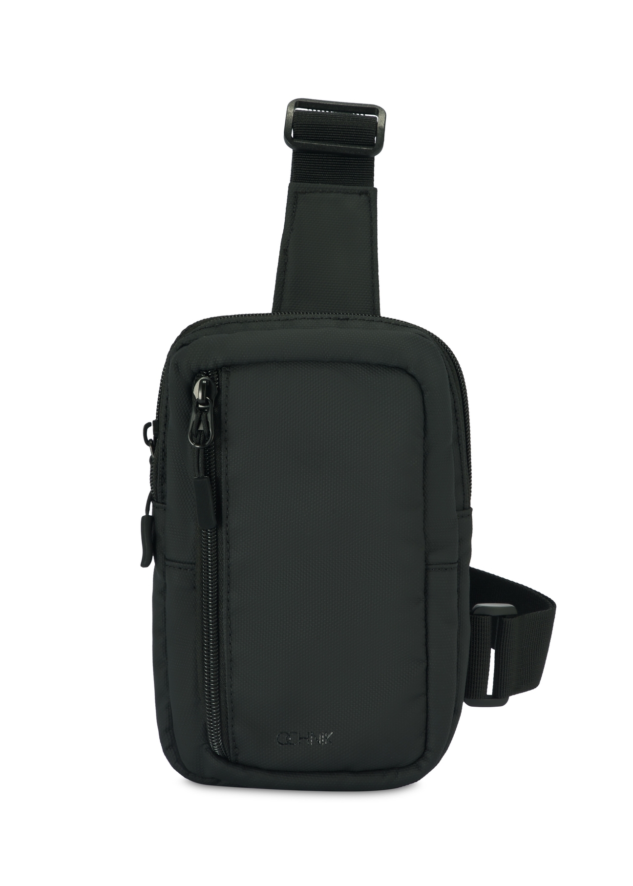 Malá čierna pánska taška TORMN-0363-99(Z25), pohľad na produkt spredu na bielom pozadí.