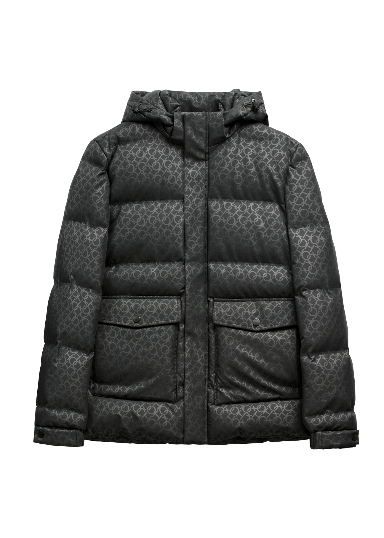 Tmavošedá pánska bunda s monogramom KURMT-0444-9P(Z26)