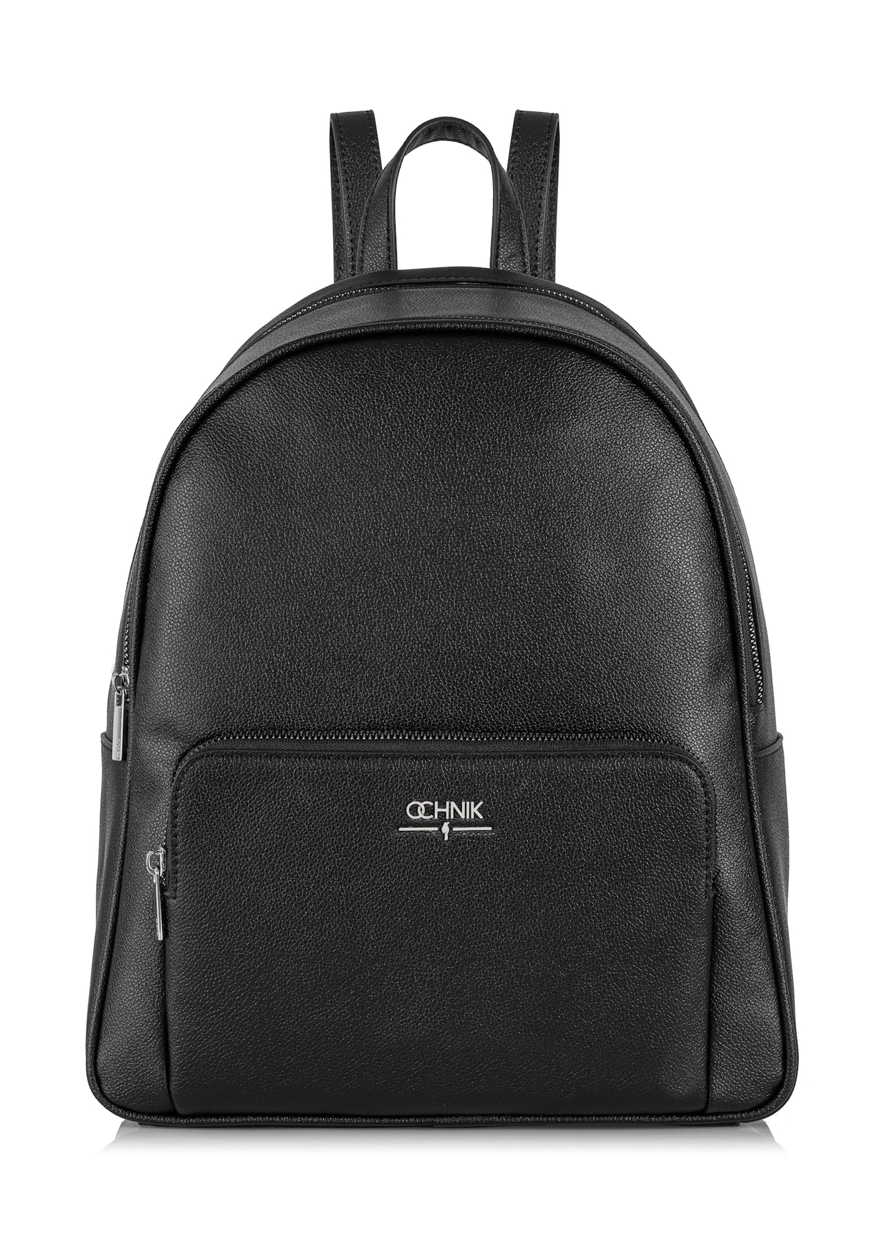 Čierny veľký dámsky batoh TOREC-0725A-99(Z25), pohľad na produkt spredu na bielom pozadí.