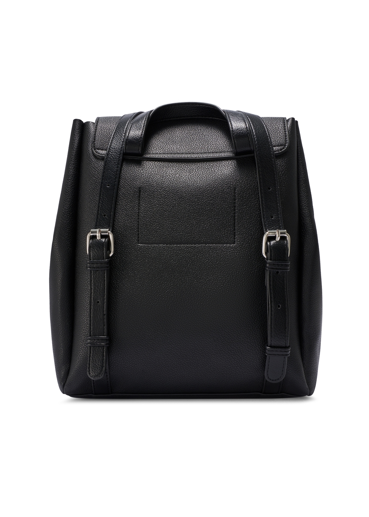 Čierny stredne veľký dámsky batoh TOREC-1132-99(W26) - pohľad na produkt zozadu, na bielom pozadí.