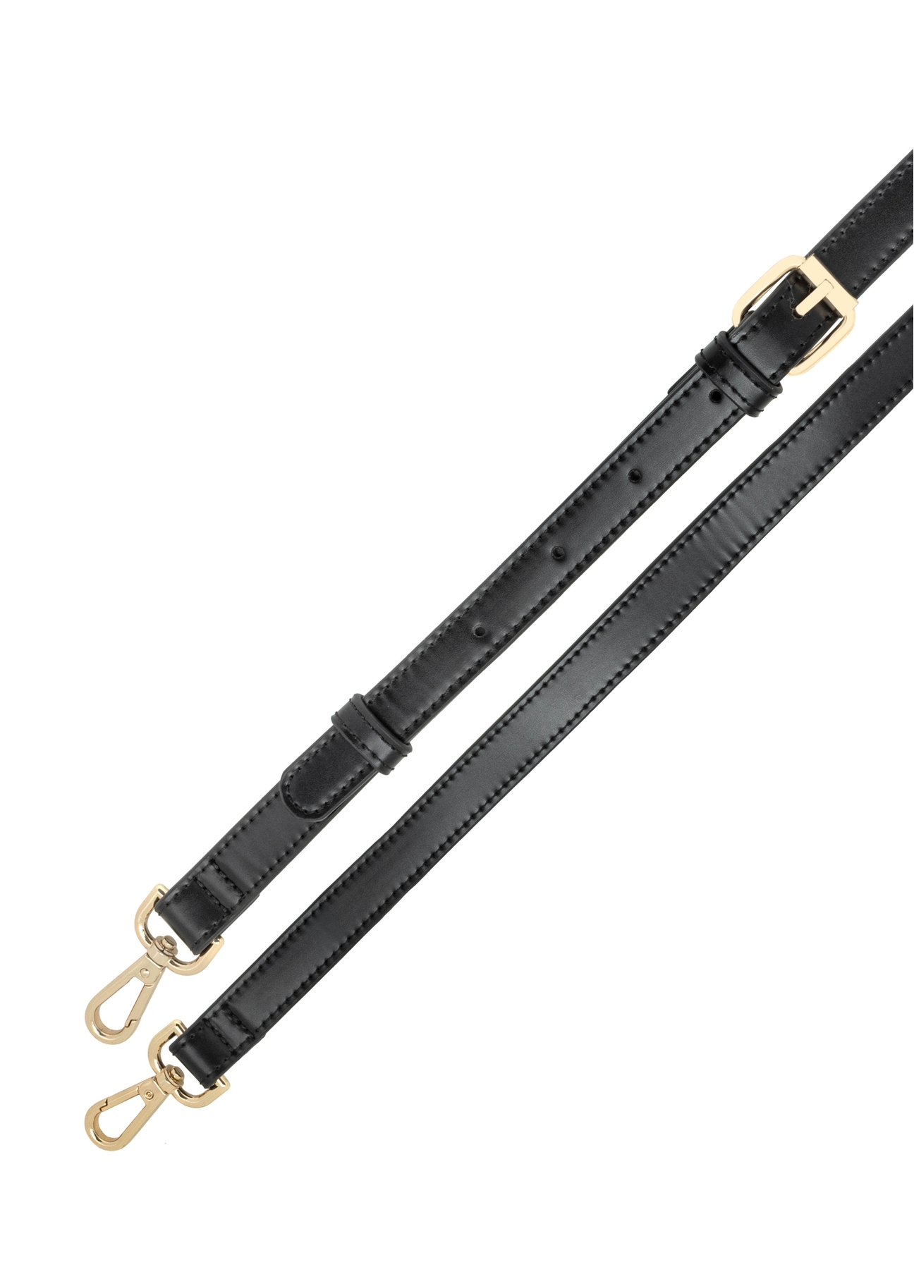 Čierna malá dámska kabelka TOREC-1126-99(W26), detailný záber na popruh produktu, pohľad na bielom pozadí.