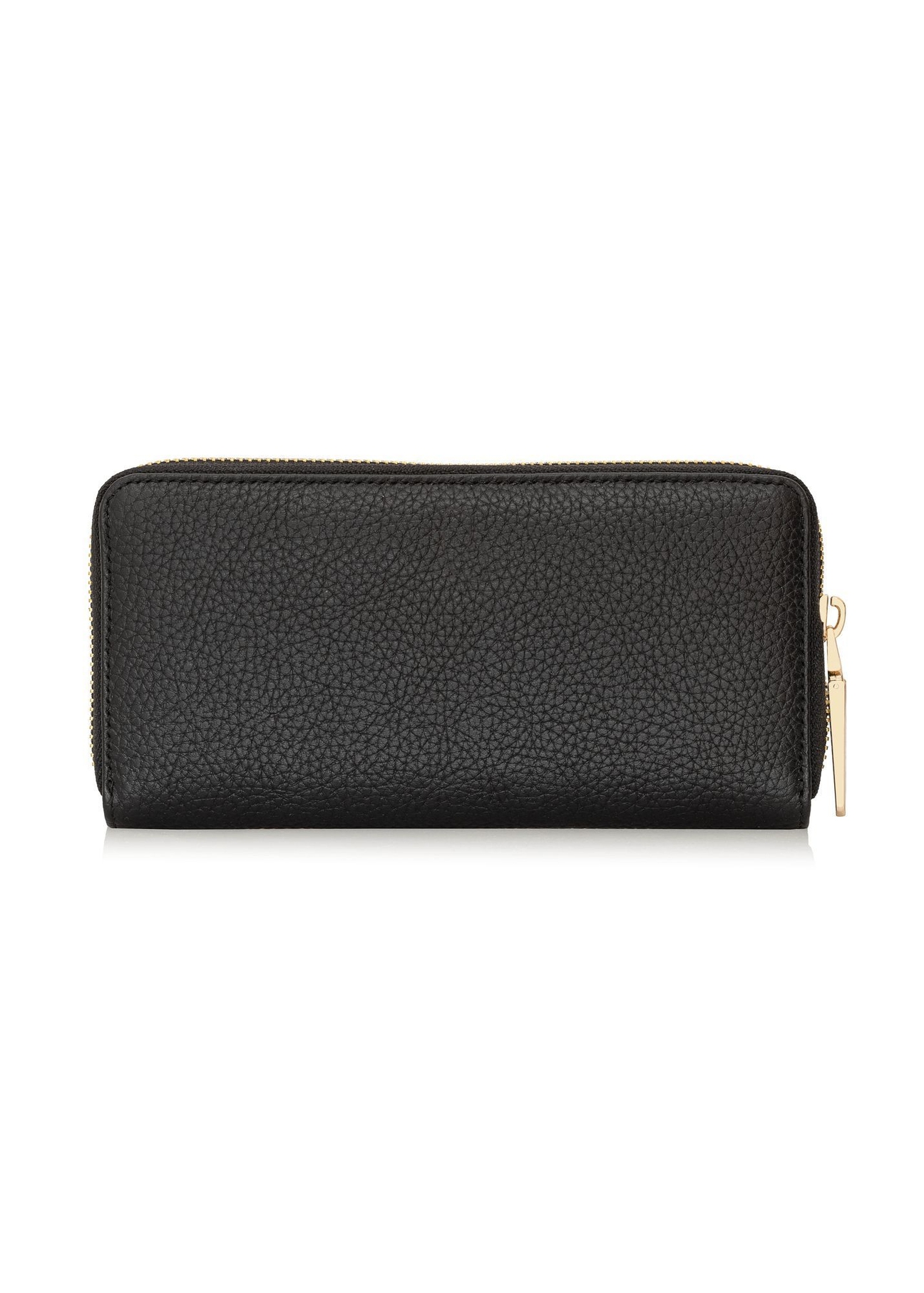 Čierna kožená dámska peňaženka PORES-0800R-9I(W26), pohľad na produkt zozadu na bielom pozadí.