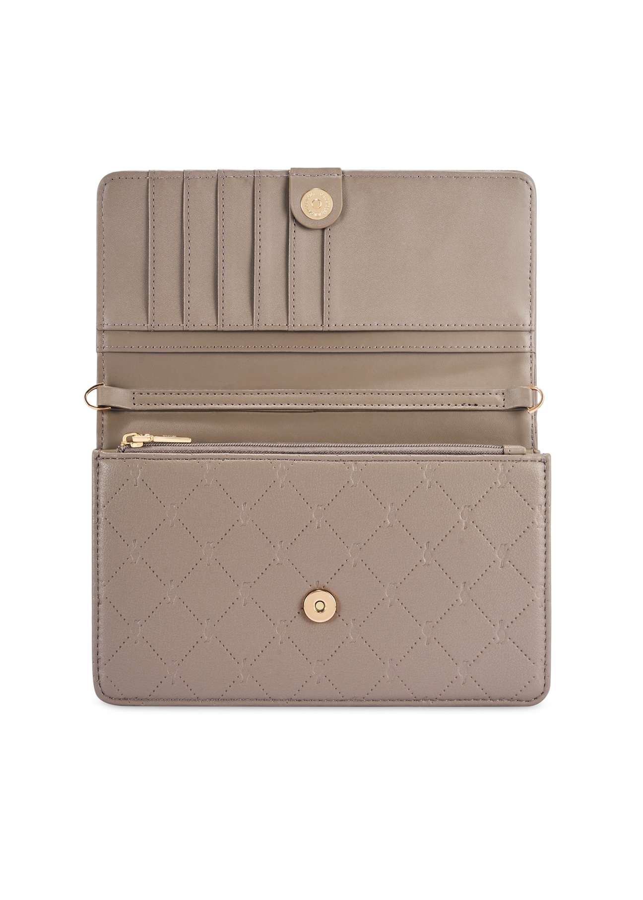 Malá dámska kabelka v chladnej hnedej farbe TOREC-1178-1K(W26), pohľad spredu na bielom pozadí.