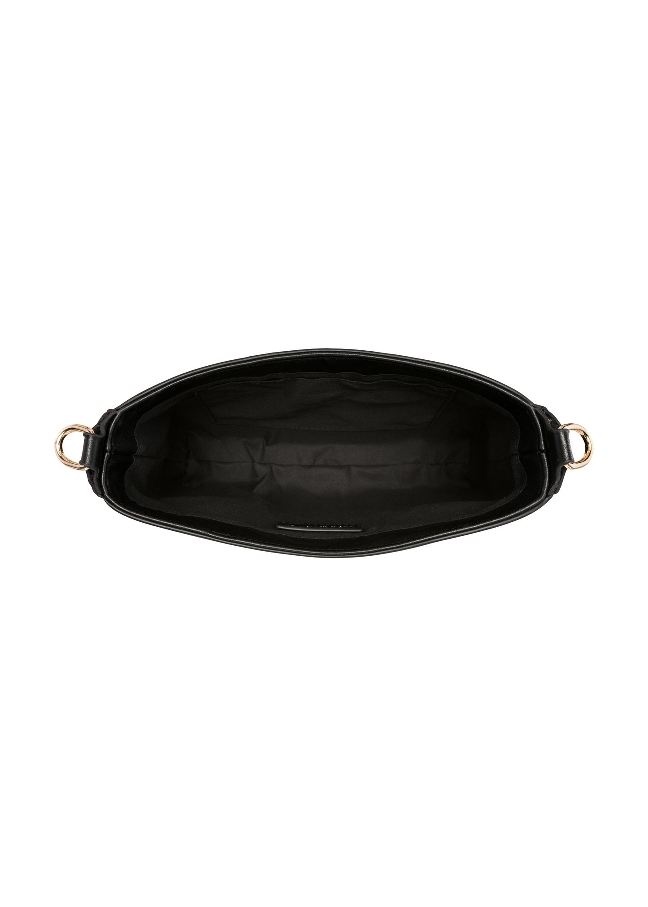 Schwarze Damen-Schultertasche TOREC-1262-9F(Z26) - Produktový pohľad na vrch, na bielom pozadí.