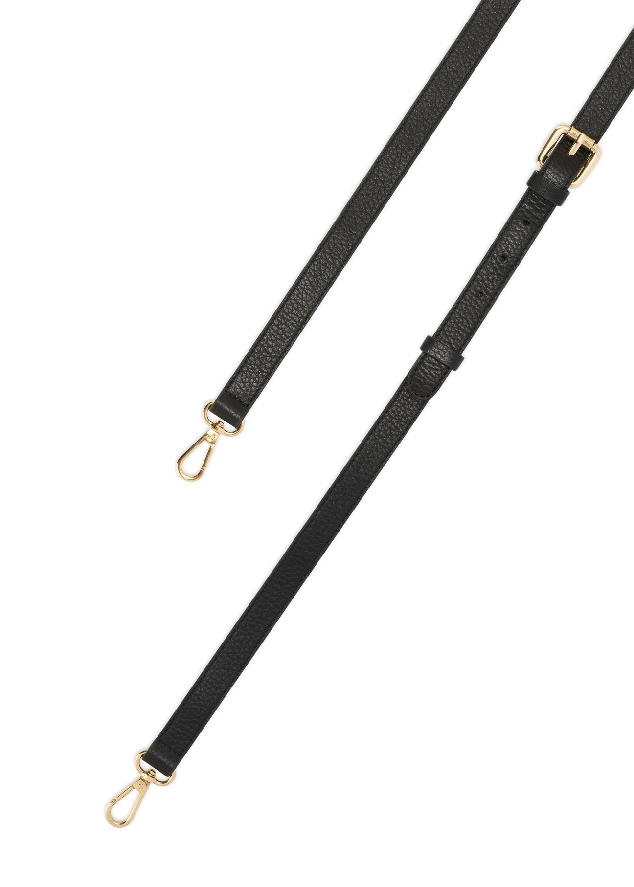 Dámska čierna kožená taška cez rameno TORES-1283-9I(W26) - detailný záber, na bielom pozadí.