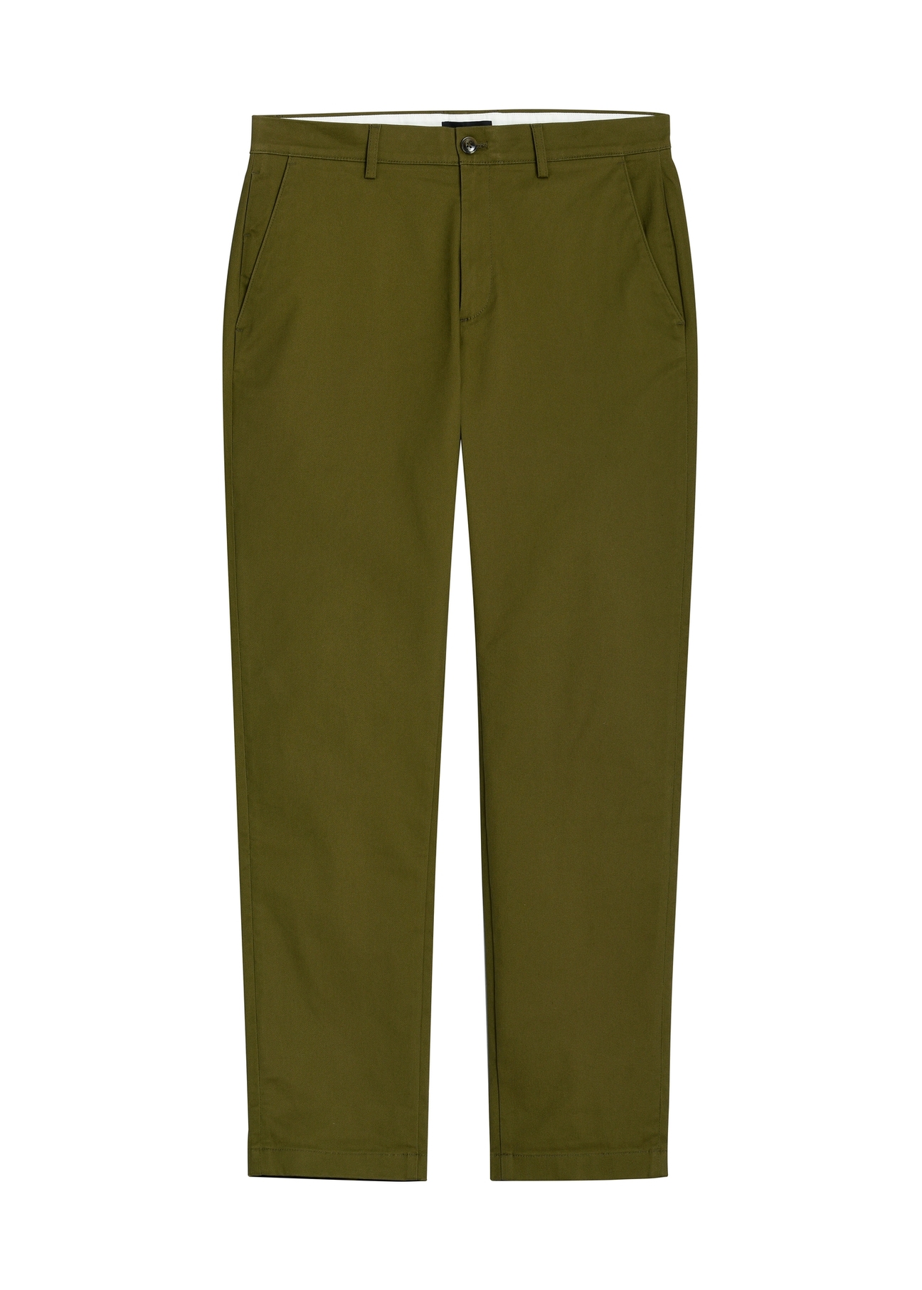 Pánske khaki nohavice SPOMT-0121-8D(Z26), pohľad spredu na bielom pozadí.