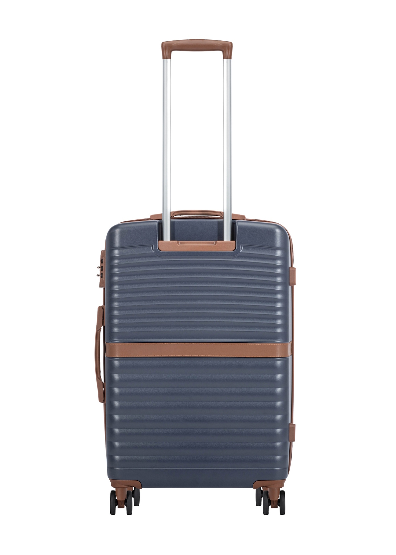 Sada kufrov na kolieskach WALAB-0084-7D(W26) s rozmermi 19''/24''/28'', pohľad zozadu na výrobok na bielom pozadí.