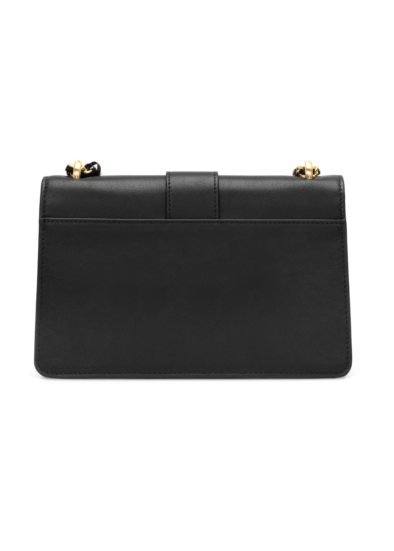 Čierna dámska taška cez rameno TOREC-1137-99(W26), pohľad na produkt zozadu na bielom pozadí.