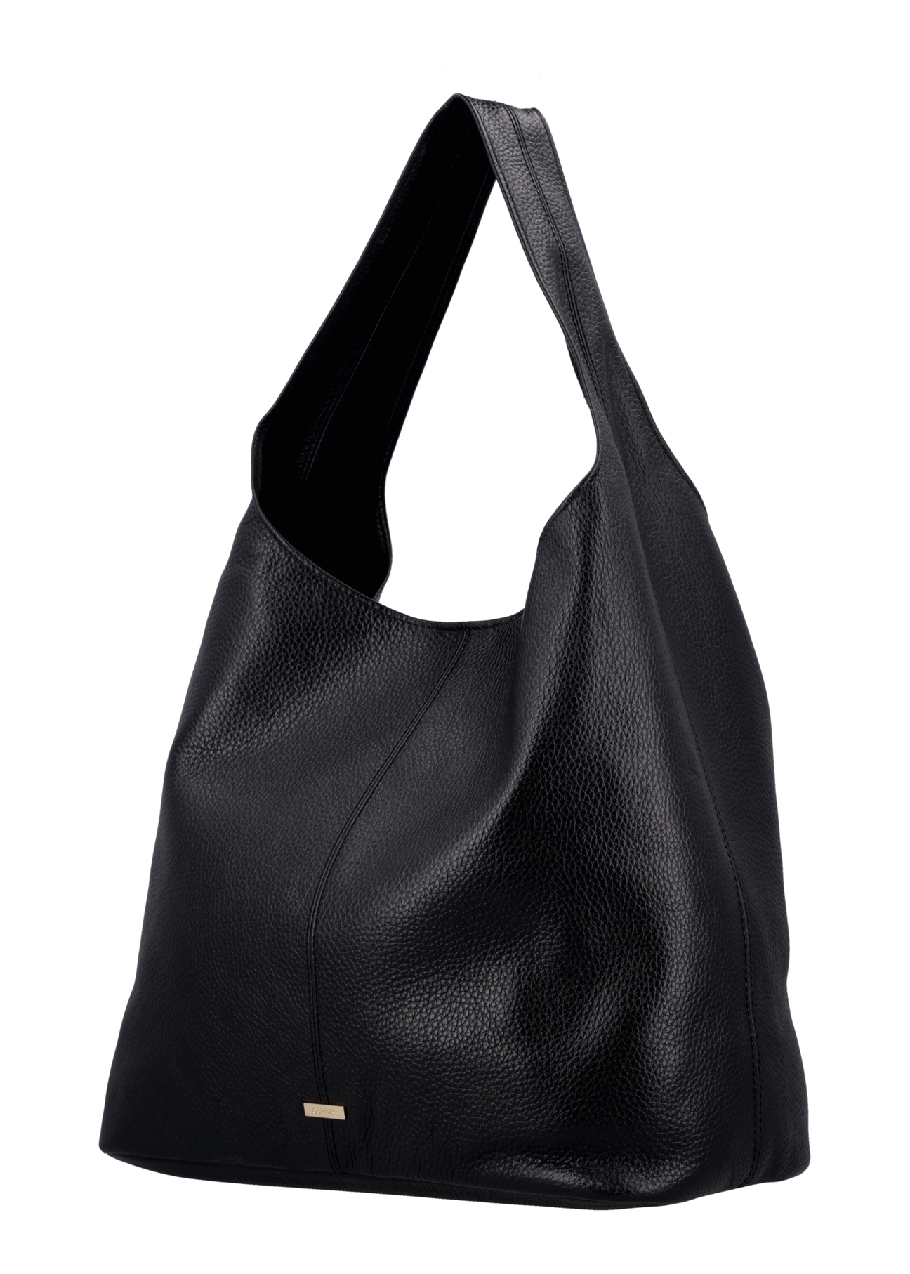 Čierna kožená kabelka shopper TORES-1372-9I(Z26)