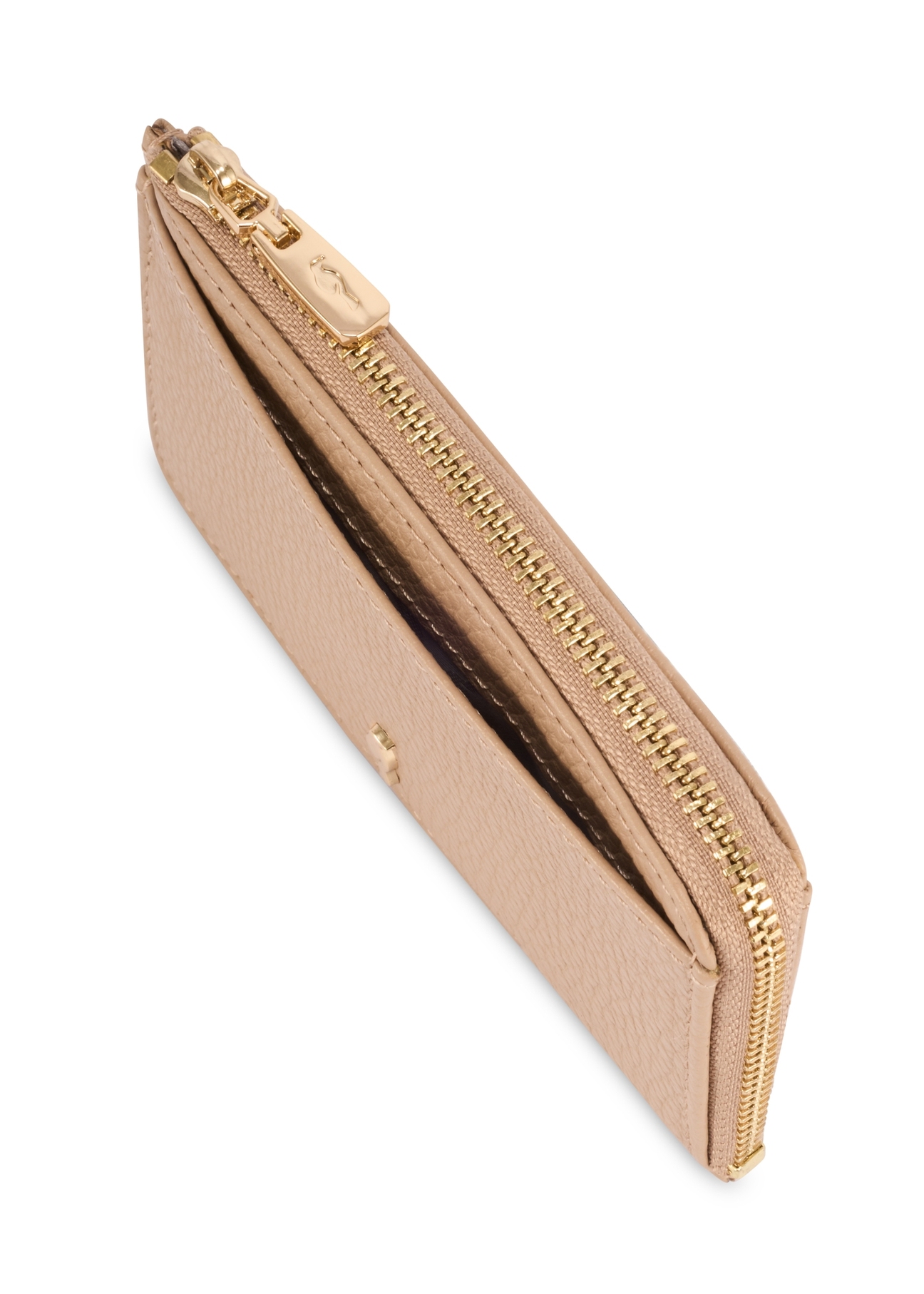 Béžová malá kožená dámska peňaženka PORES-0978R-1B(W26), detail produktu na bielom pozadí.