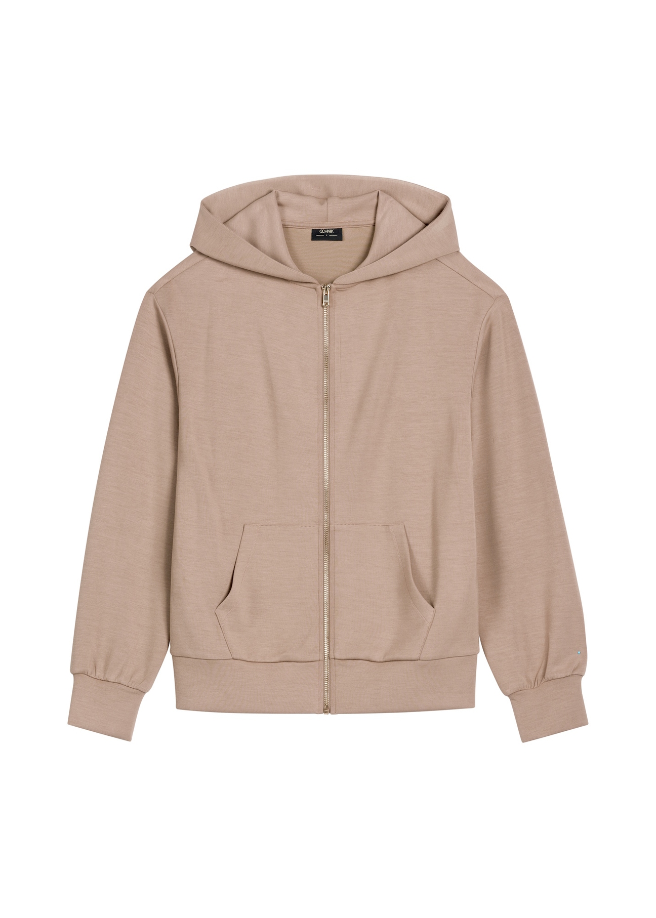 Dámska mikina na zips BLZDT-0108 A-1D(W26) v tmavomodrej farbe, pohľad spredu na bielom pozadí.