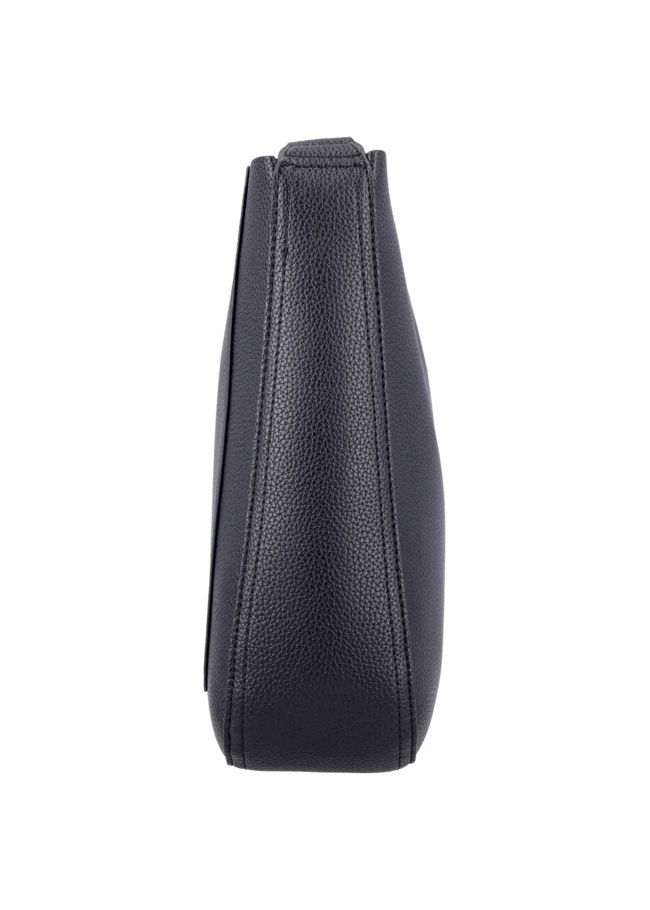 Čierna dámska hobo kabelka TOREC-1257-9I(Z26). Pohľad na produkt zboku na bielom pozadí.