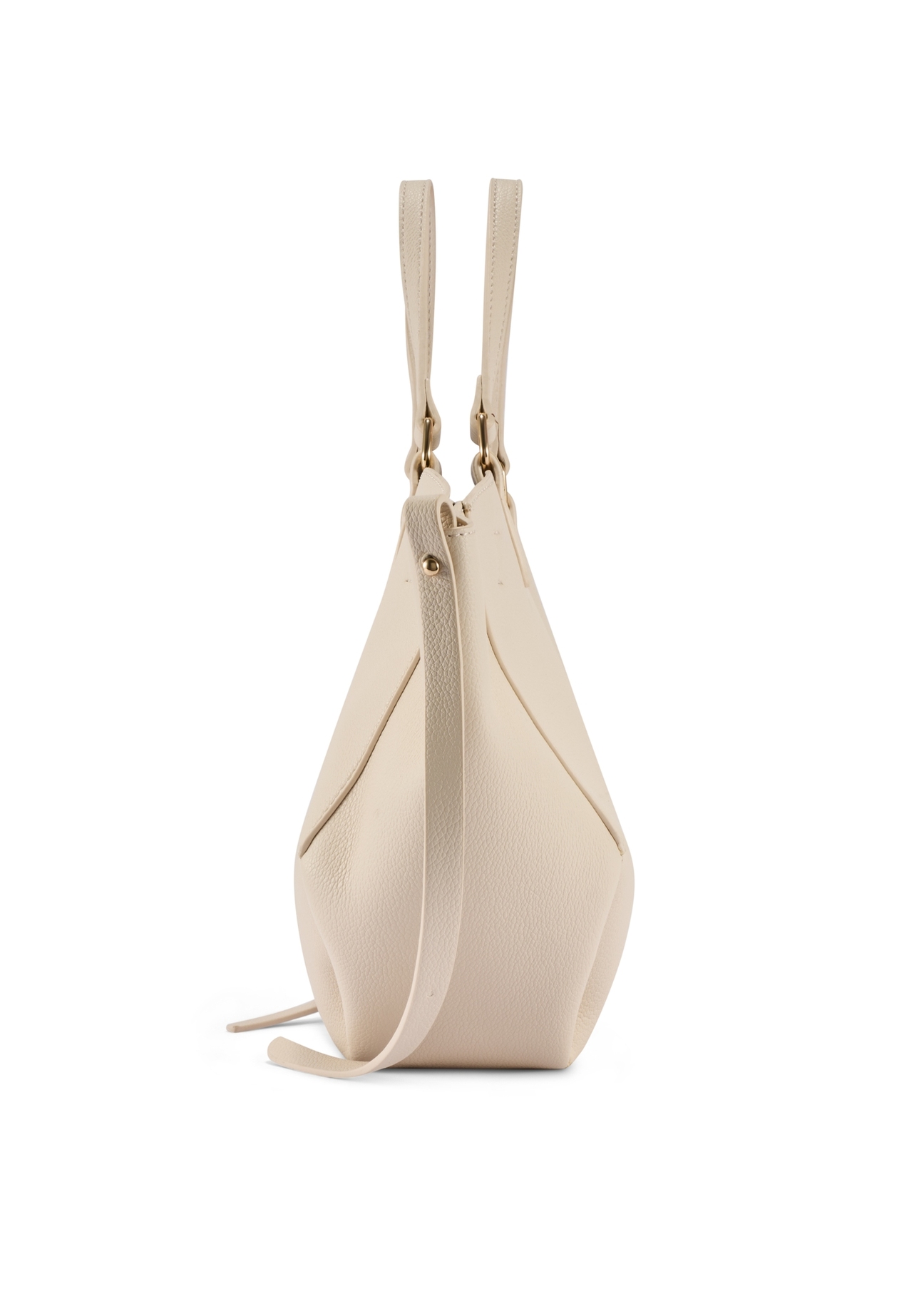 Biela dámska kabelka cez rameno TOREC-1231-0B(W26) - bočný pohľad na produkt, na bielom pozadí.