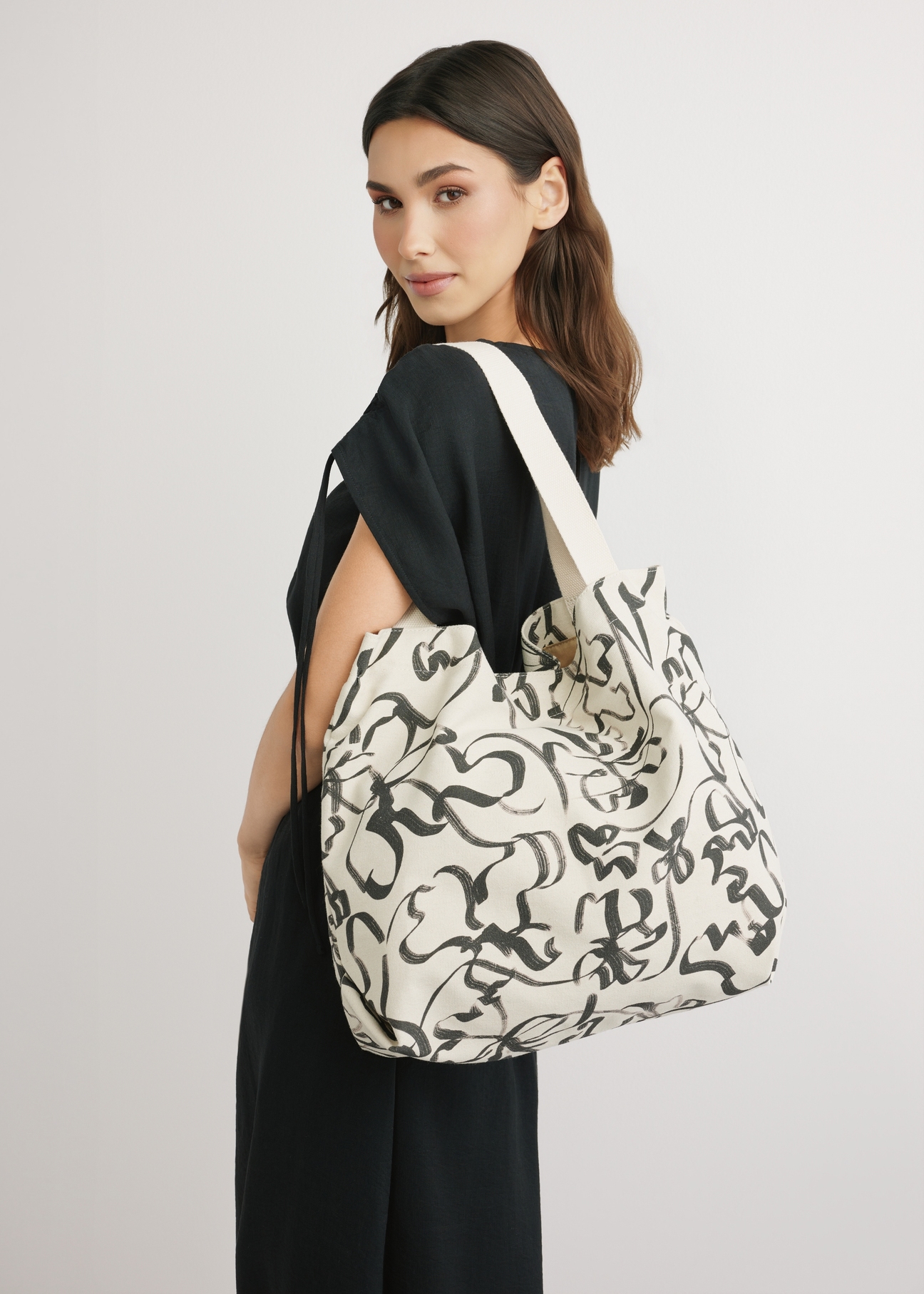 Dámska bavlnená taška s kvetinovým vzorom TOREN-0289-1P(W26)