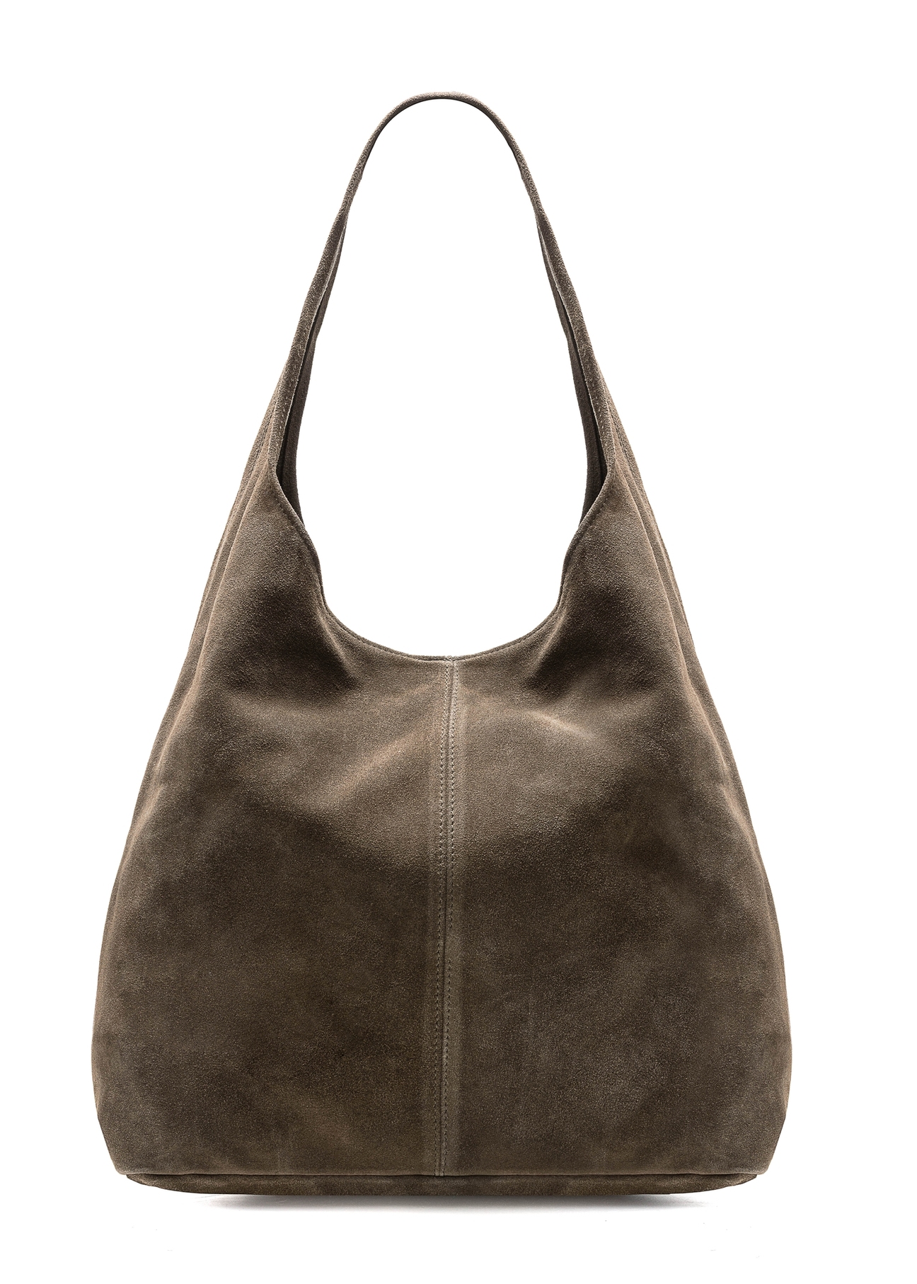 Dámska semišová shopper kabelka v khaki farbe  TORES-1177-57(Z25)