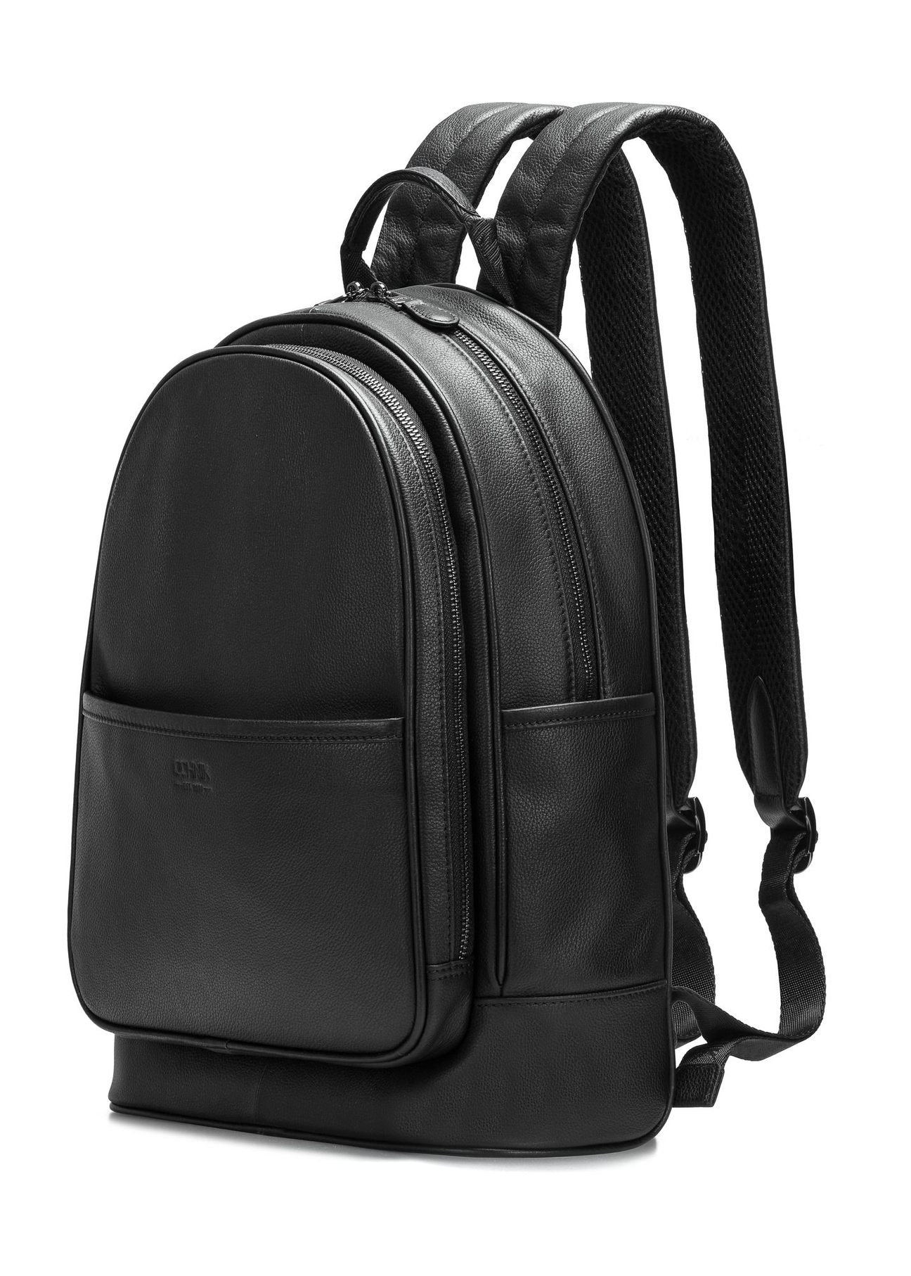 Čierny kožený pánsky batoh PLCMS-0017R-99(W25)-02