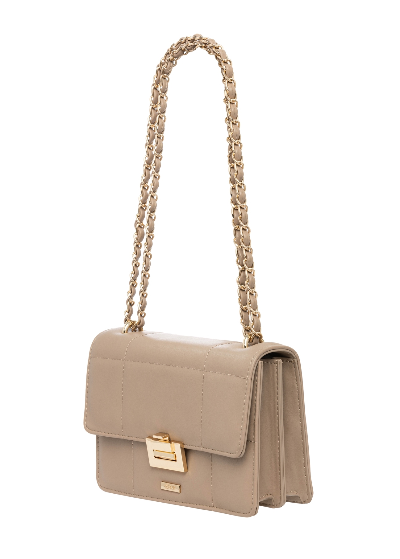 Malá dámska kabelka TOREC-1186-1D(W26) v ťavej farbe - diagonálny pohľad na produkt, na bielom pozadí.