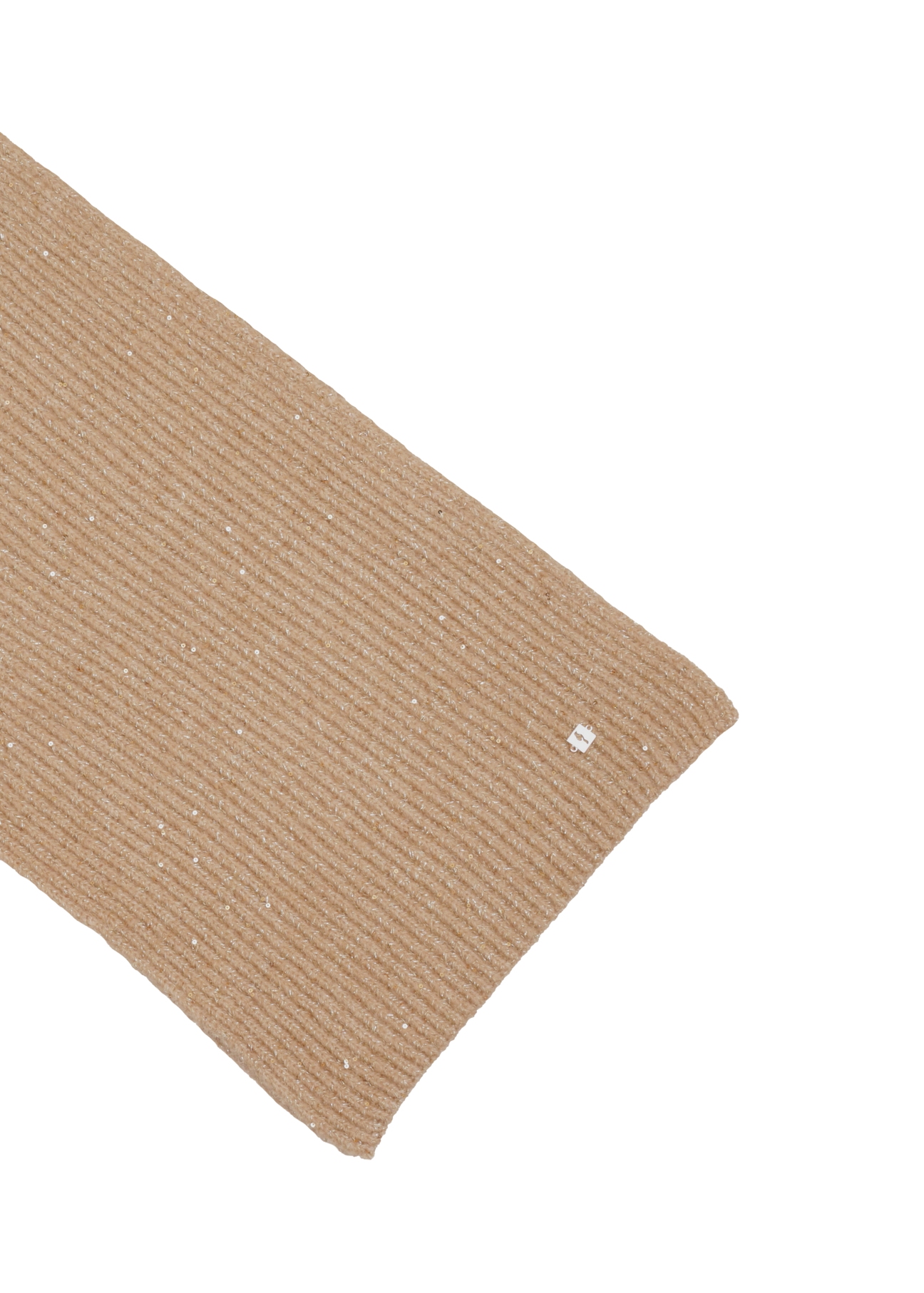 Dámska ťavia šatka s flitrami SZADT-0225-1D(Z26), detail produktu na bielom pozadí.