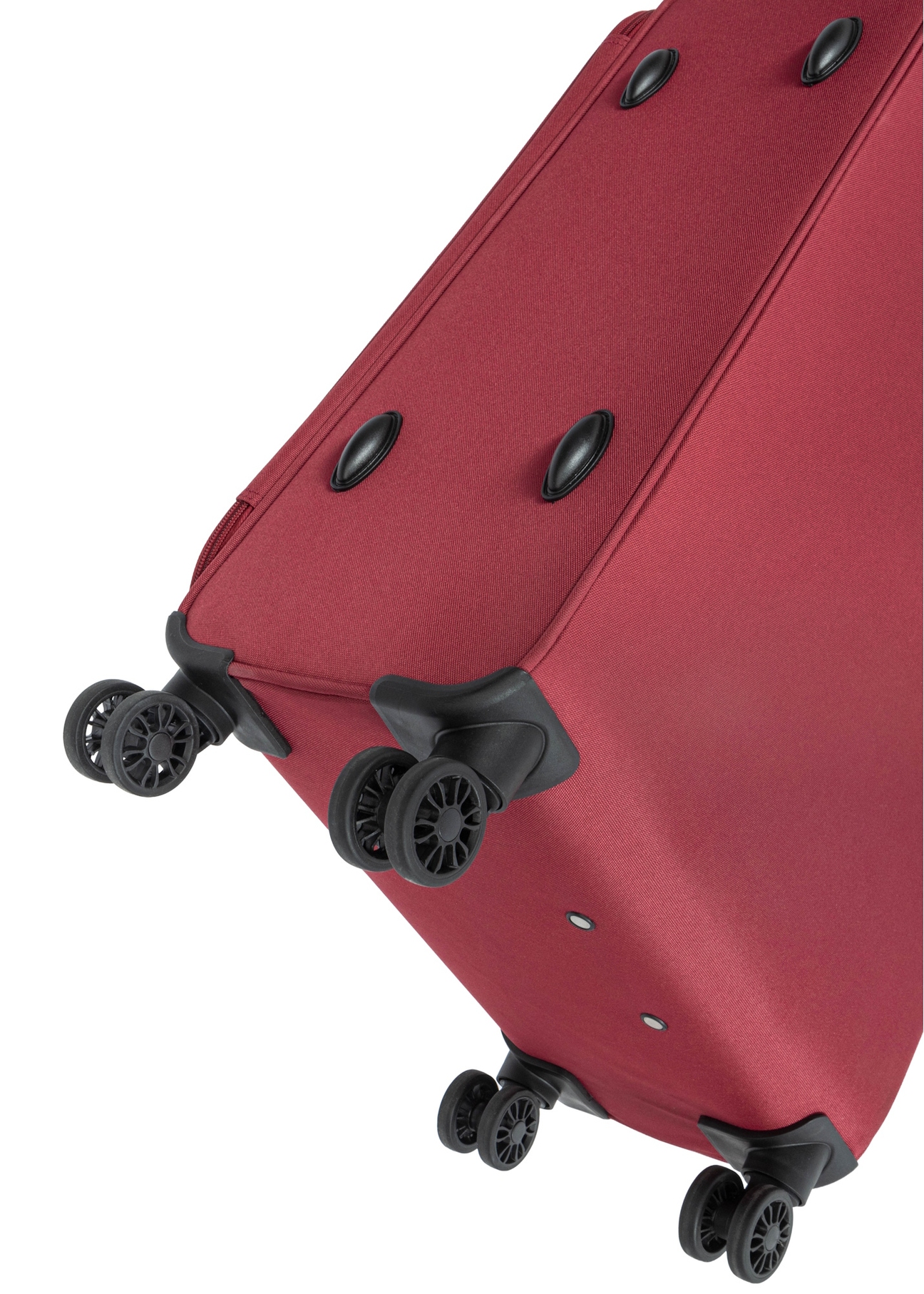 Sada kufrov na kolieskach 19"/24"/28" WALNY-0045-4B(W26), pohľad na produkt s kolieskami na bielom pozadí.