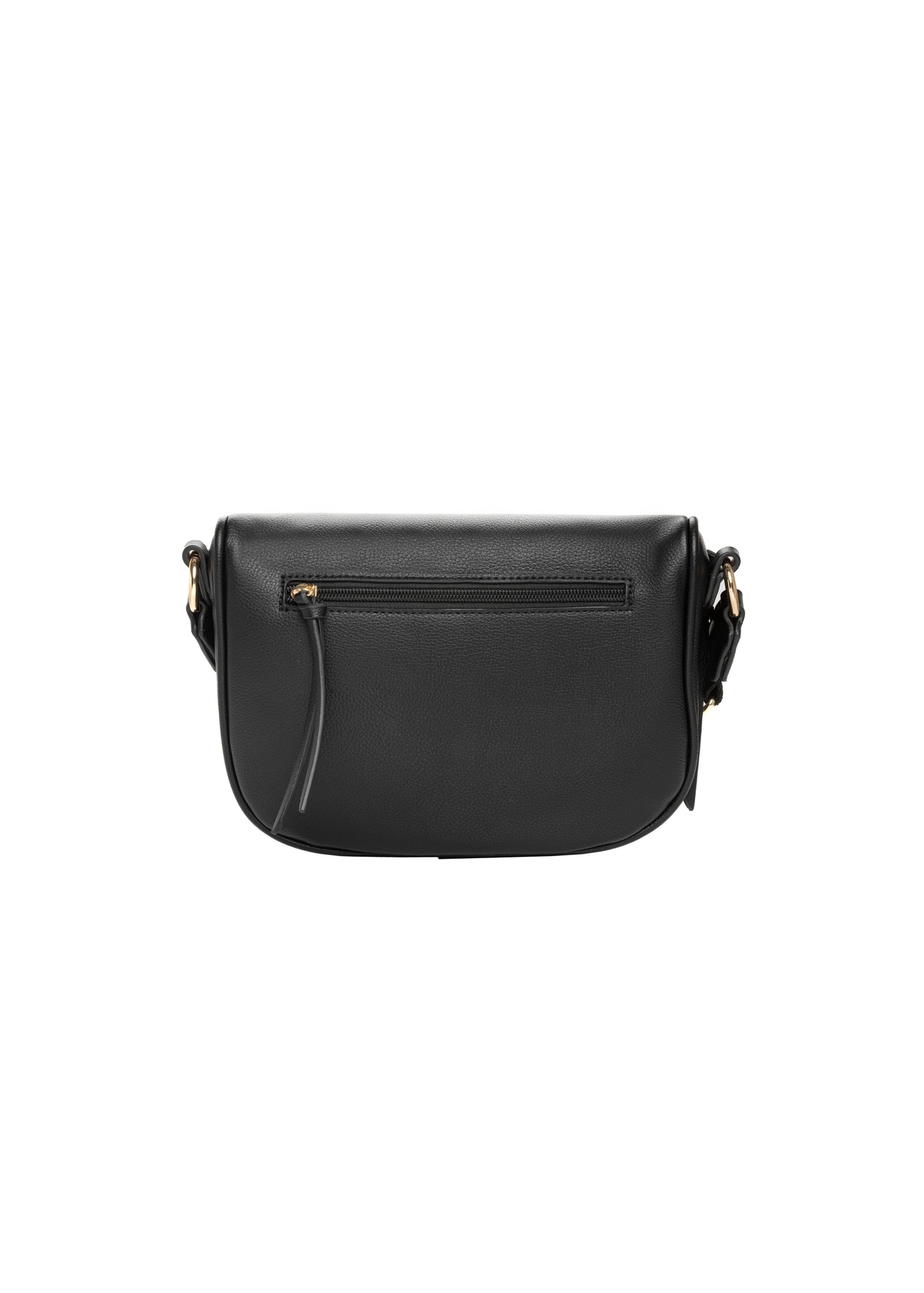Veľká dámska čierna ľadvinka TOREC-1266-99(Z26). Pohľad zozadu na bielom pozadí.