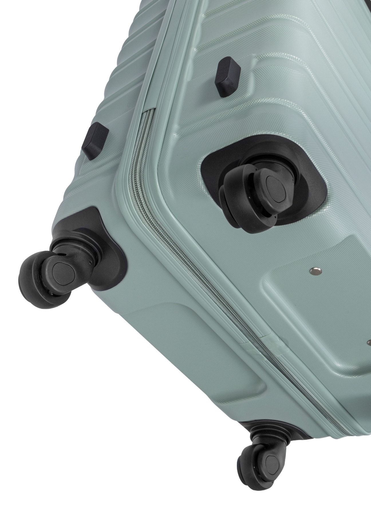 Stredný kufor na kolieskach WALAB-0081-8F-24(W26), pohľad na kolieska produktu na bielom pozadí.