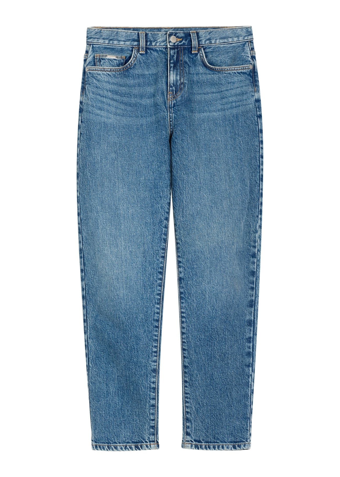 Dámske tmavomodré džínsy JEADT-0011-7C(W26), pohľad spredu na bielom pozadí.