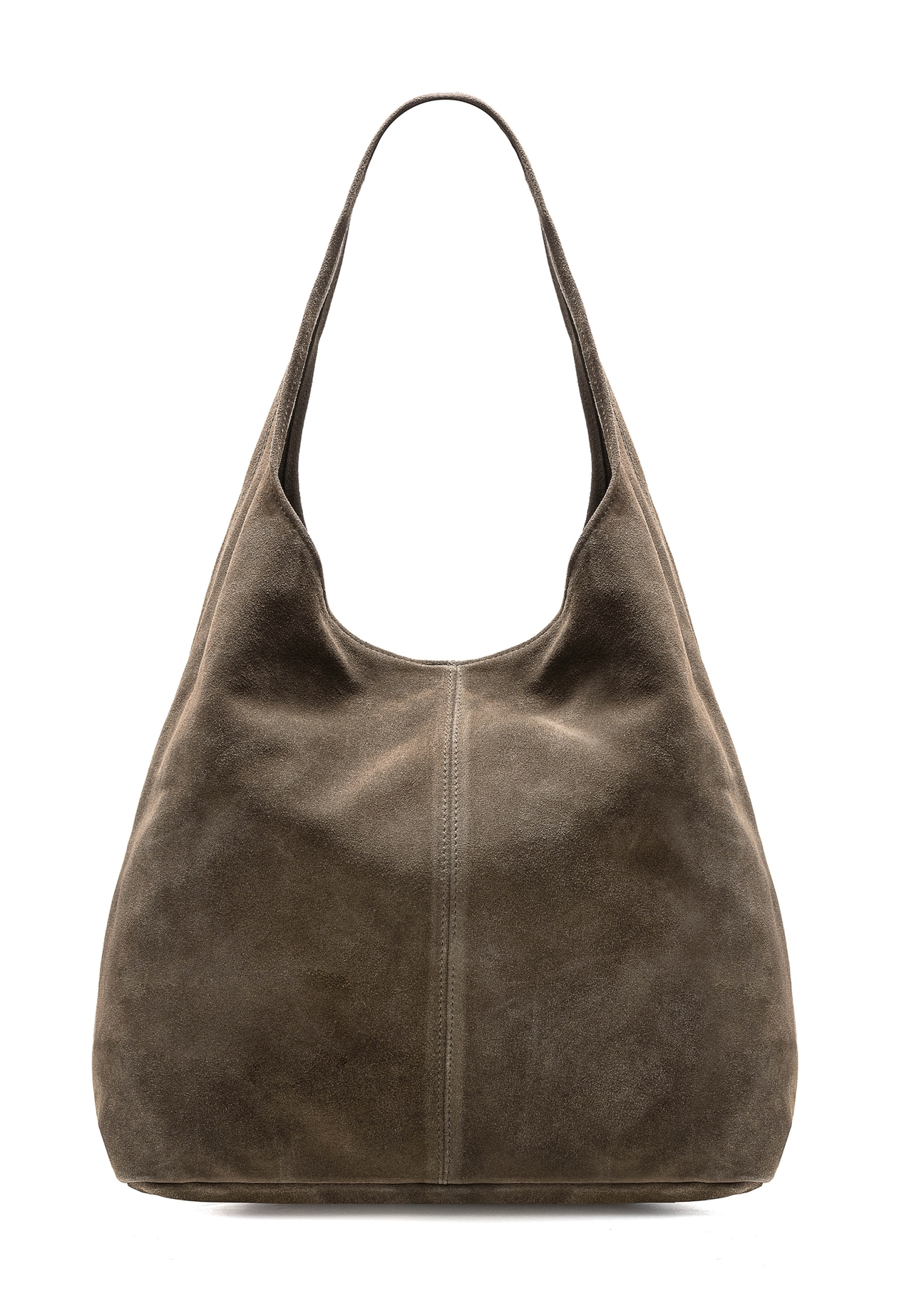 Dámska semišová shopper kabelka v khaki farbe  TORES-1177-57(Z25)