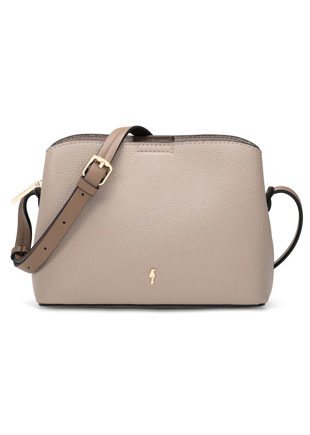 Béžová malá dámska kabelka TOREC-0768-1B(W26), pohľad spredu na bielom pozadí.