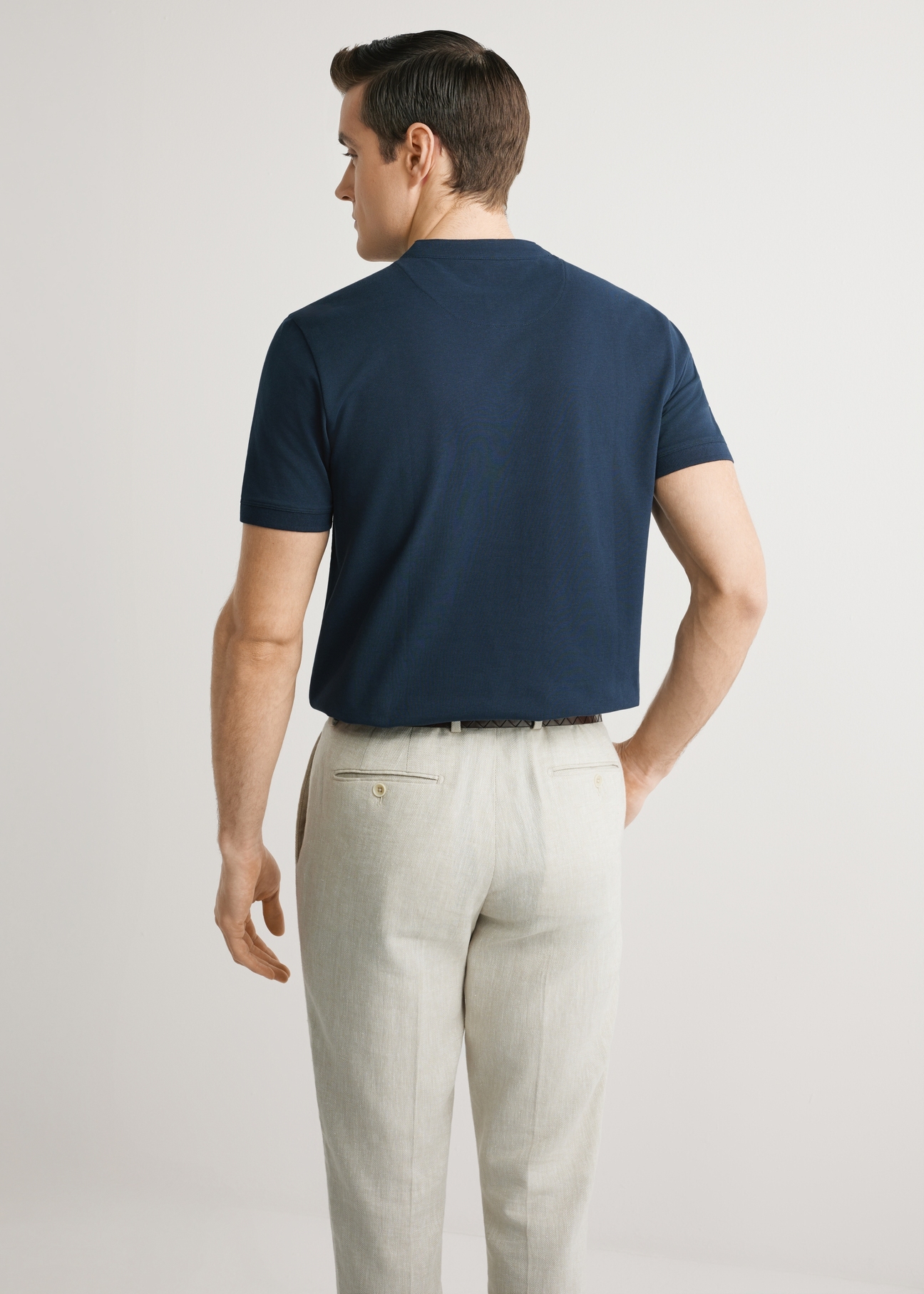 Námornícka modrá pánska polokošeľa POLMT-0061-7E(W26)