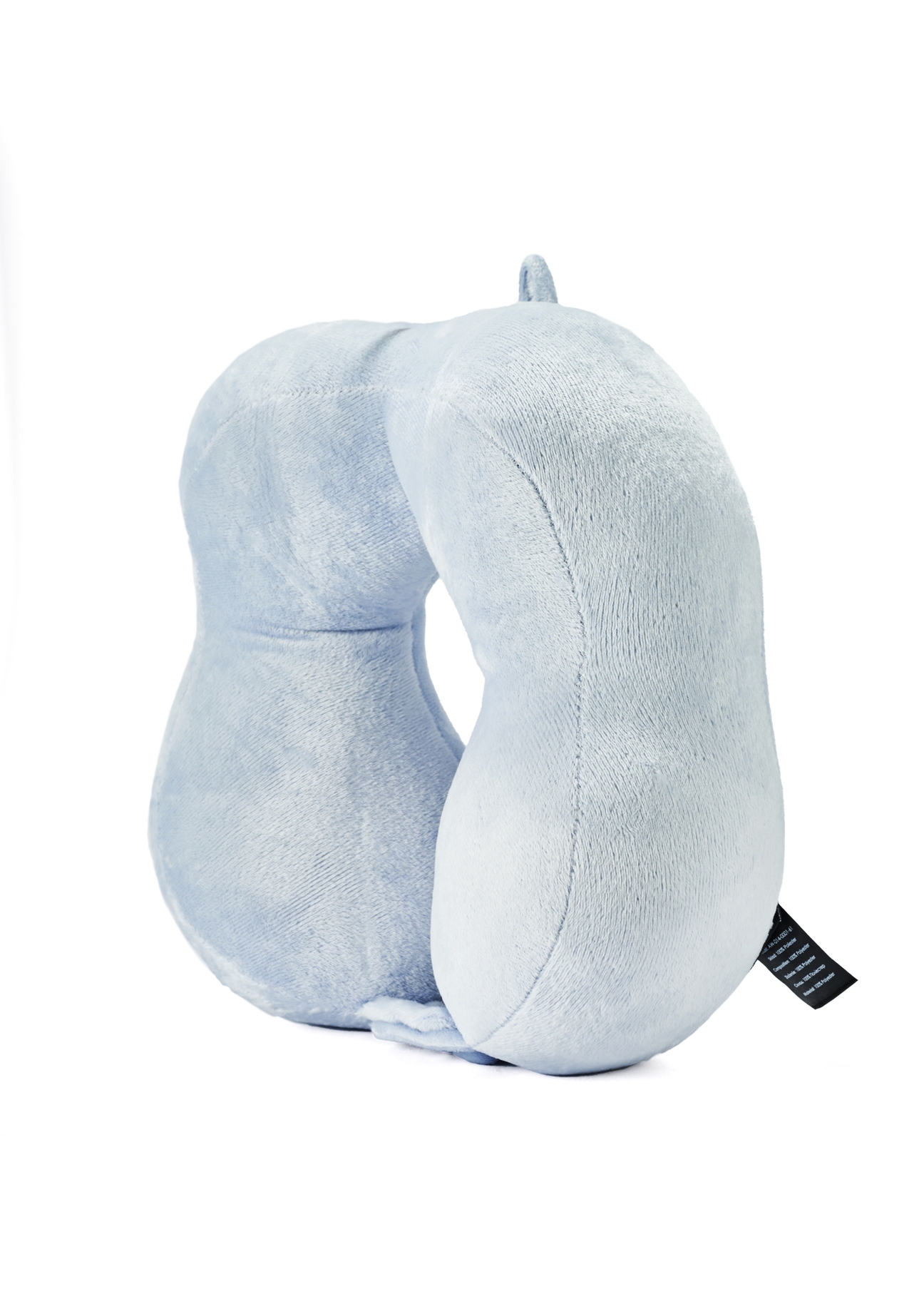 Modrý cestovný vankúš AW-014-0001-61(W25), diagonálny pohľad na produkt na bielom pozadí.