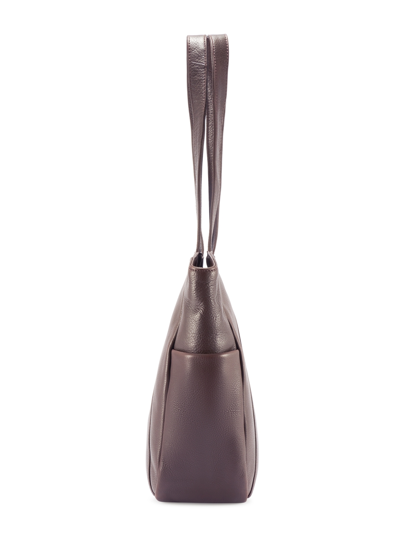 Brązowa skórzana torebka shopper damska TORES-1255-1I(W26)