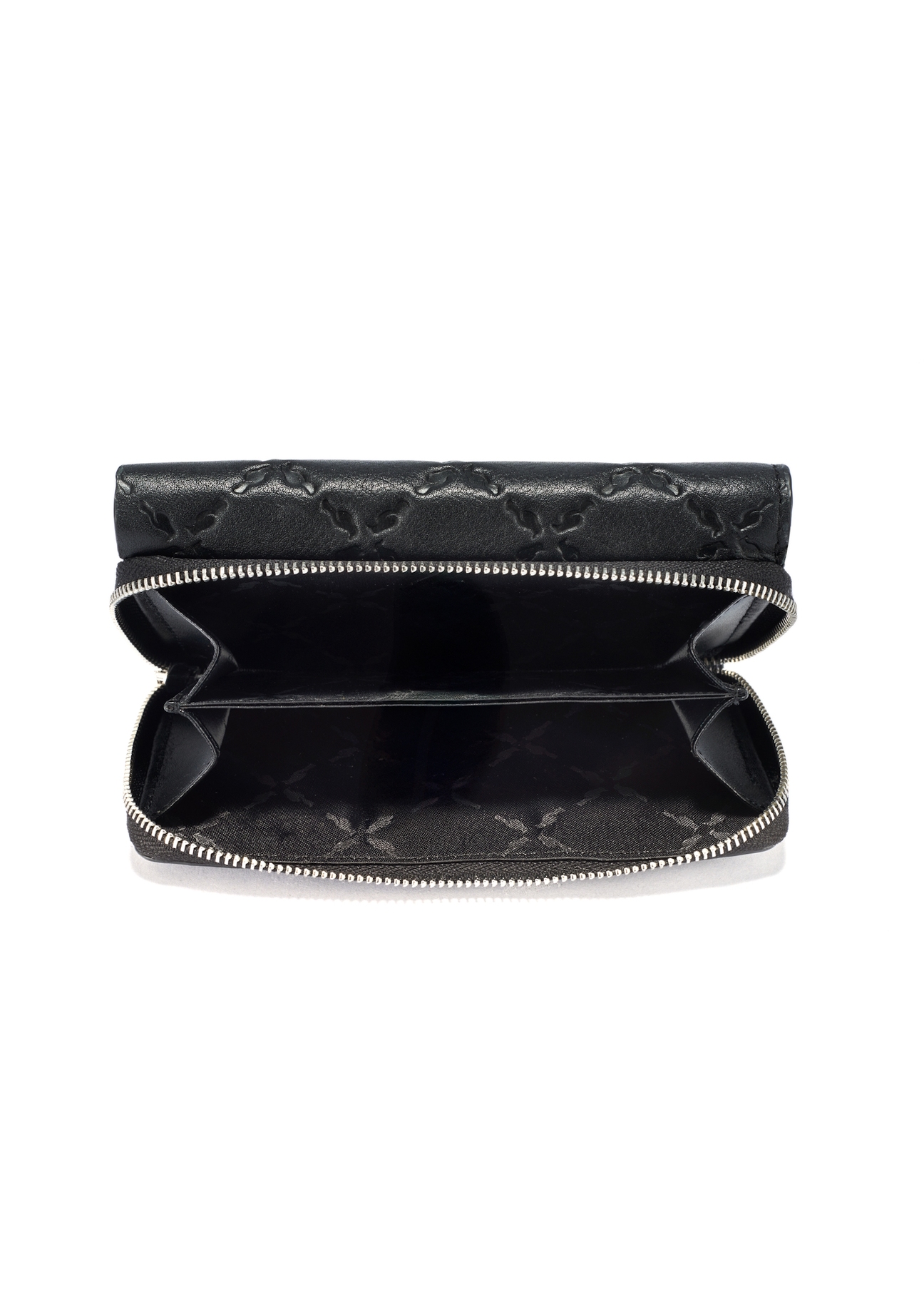 Čierna kožená dámska peňaženka s monogramom PORES-0882A-99(W25)