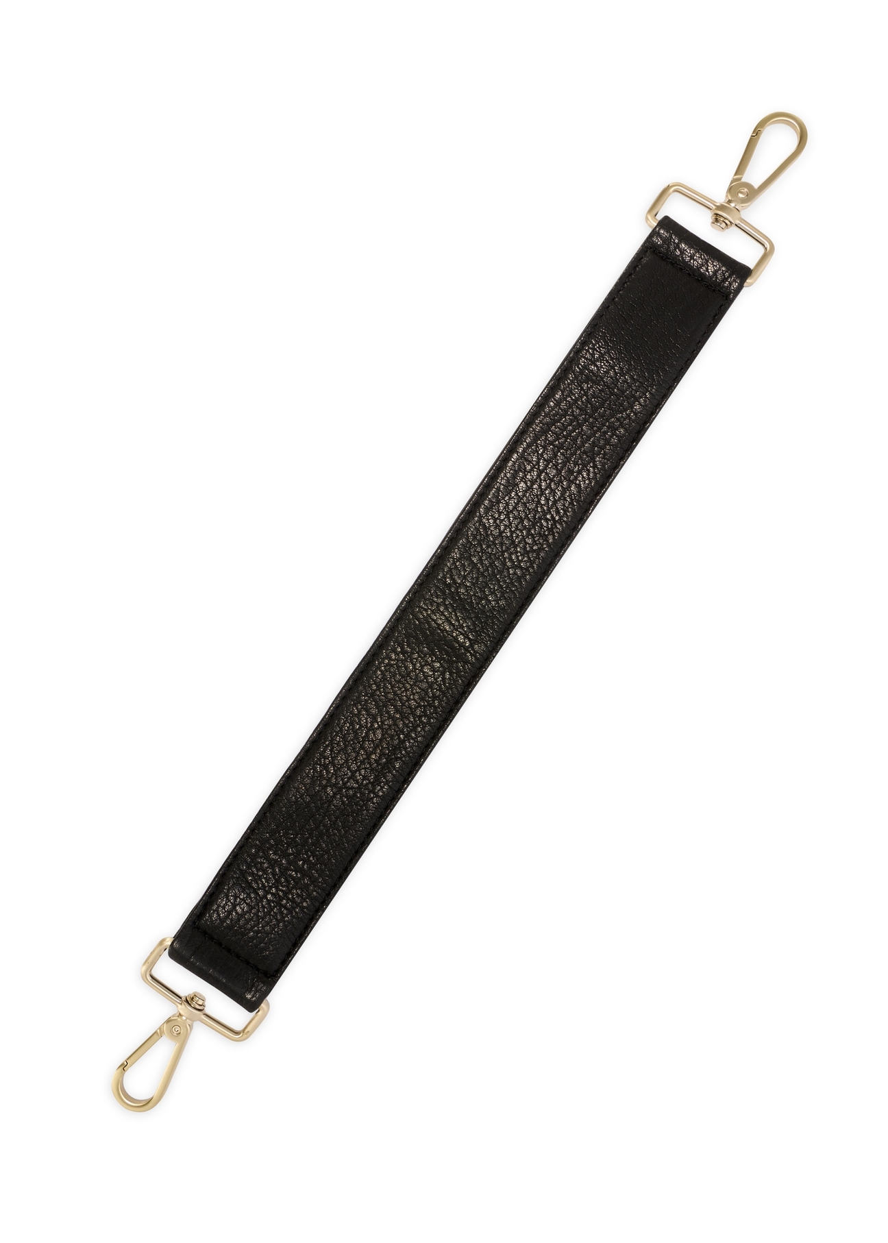 Čierna kožená kabelka s ozdobnou výšivkou TORES-1243-9P(W26), pohľad na popruh produktu na bielom pozadí.