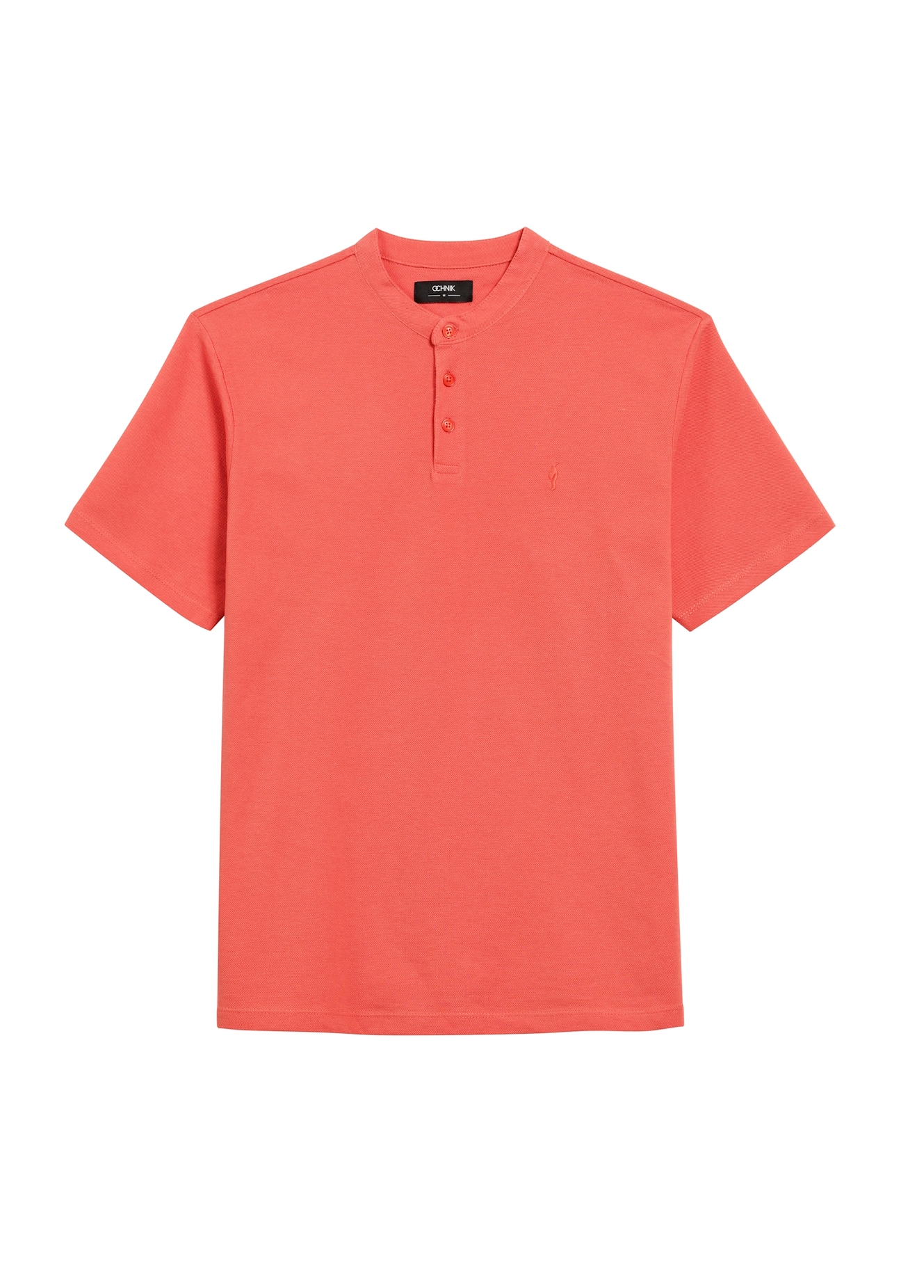 Pánske koralové polo tričko POLMT-0061-34(Z24), pohľad na produkt spredu na bielom pozadí.