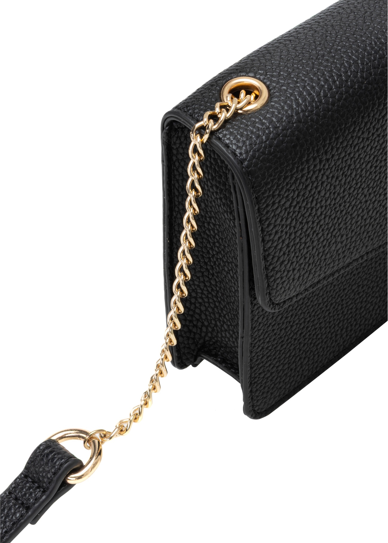 Čierna malá dámska kabelka TOREC-1141-9I(W26), detailný záber produktu na bielom pozadí.