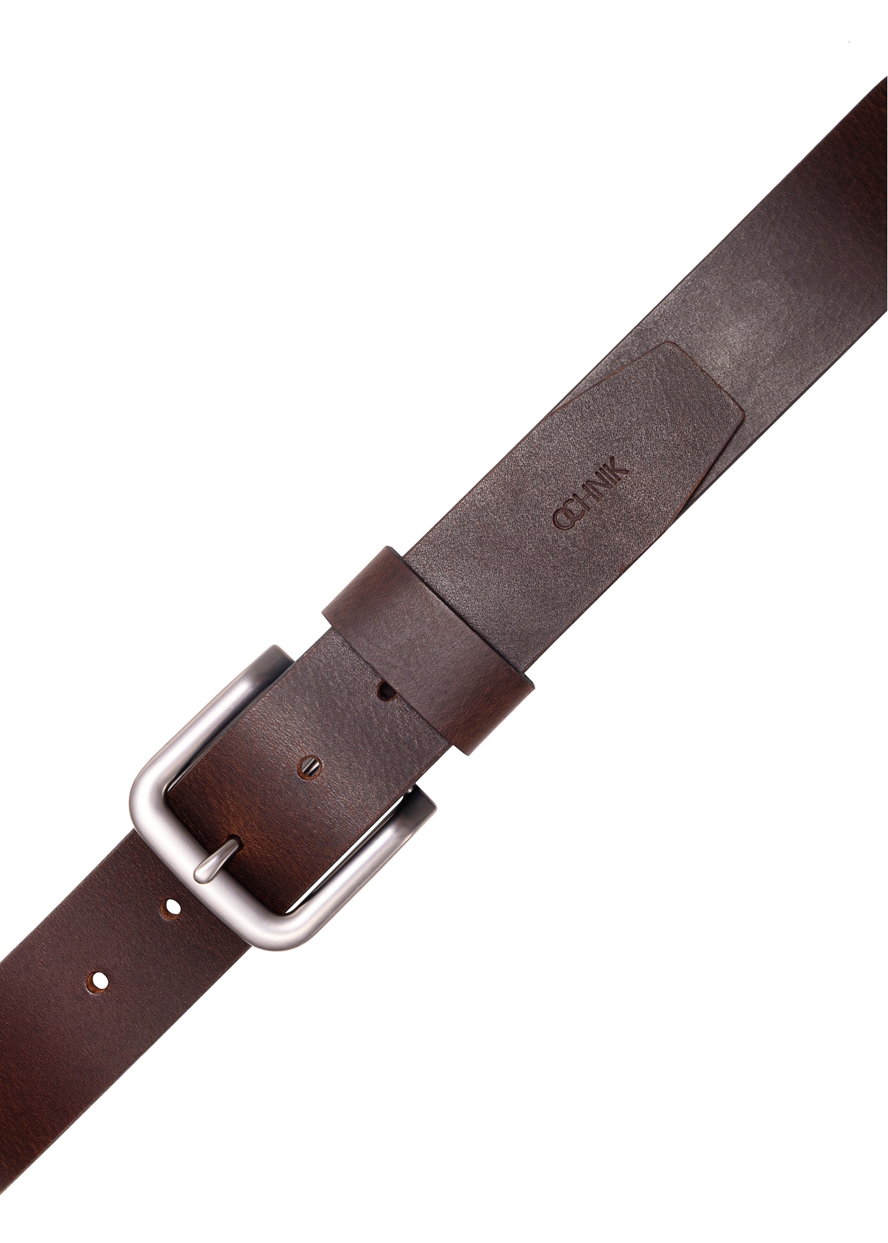 Dámsky kožený opasok hnedej farby PASDS-0312A-89(Z25), pohľad na produkt s prackou na bielom pozadí.