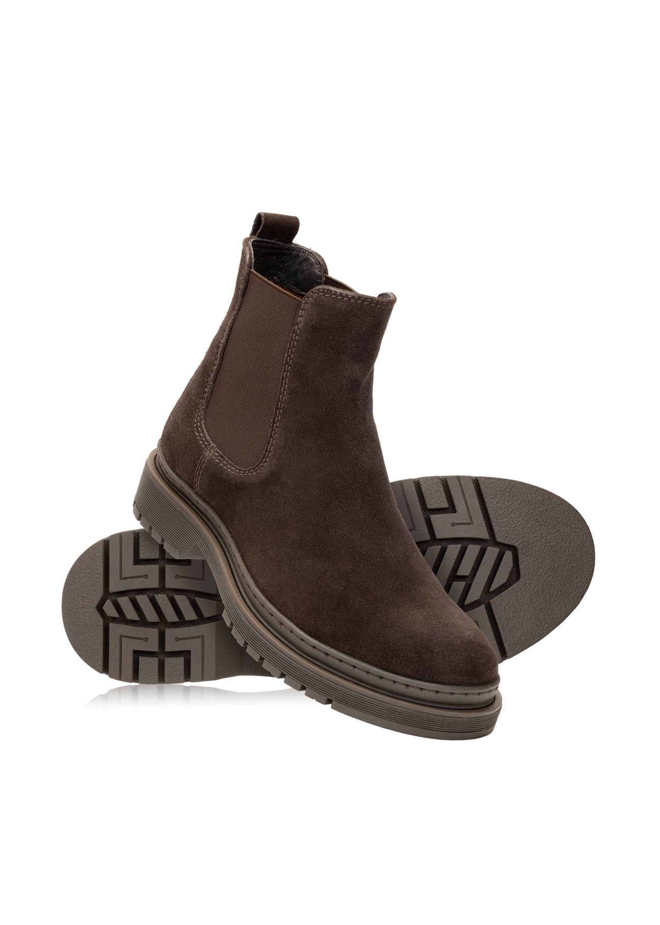 Pánske hnedé semišové chelsea čižmy BUTYM-0511-89(Z25)