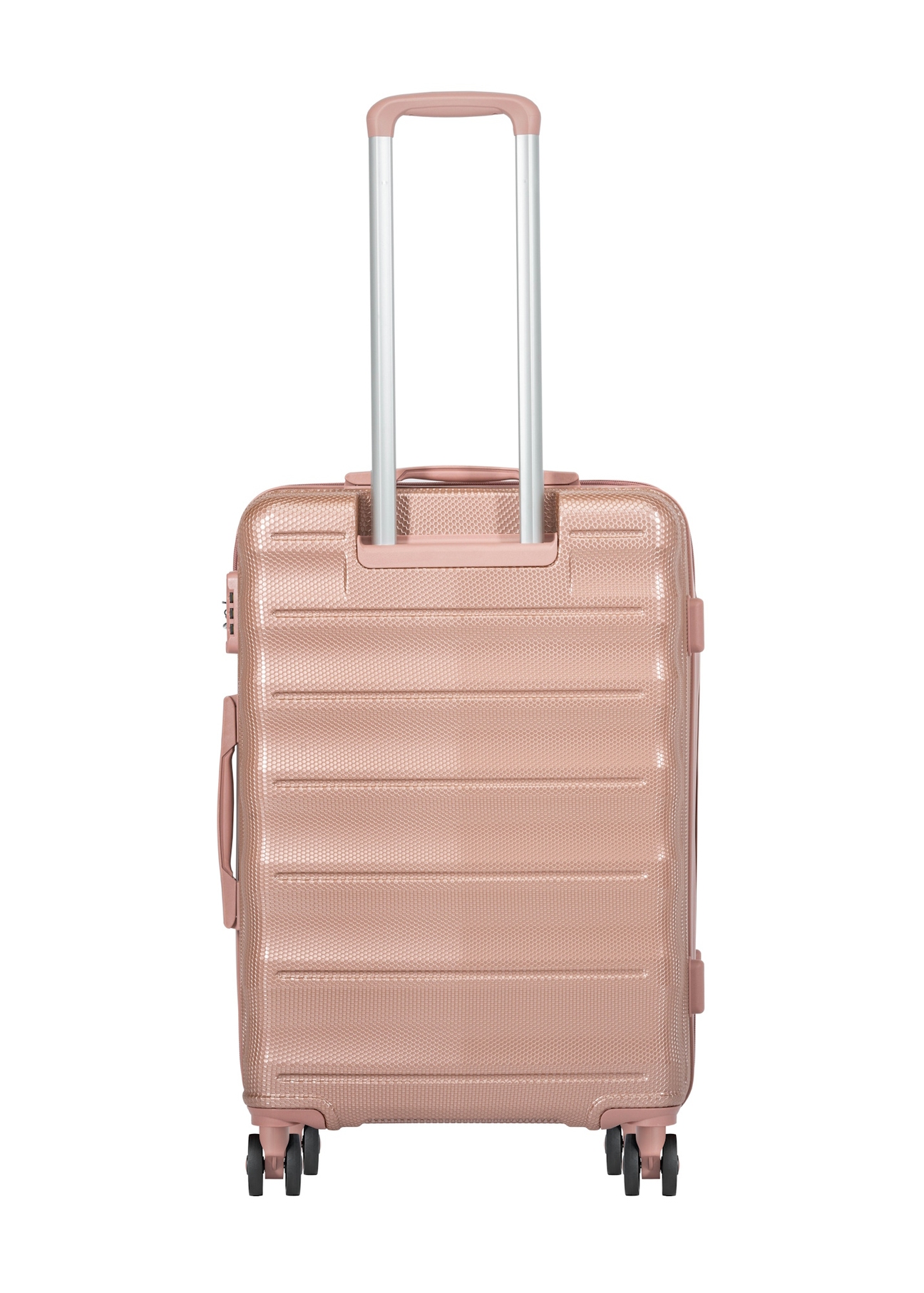 Stredný kufor na kolieskach WALPC-0015-5B-24(W26), pohľad na produkt zozadu na bielom pozadí.